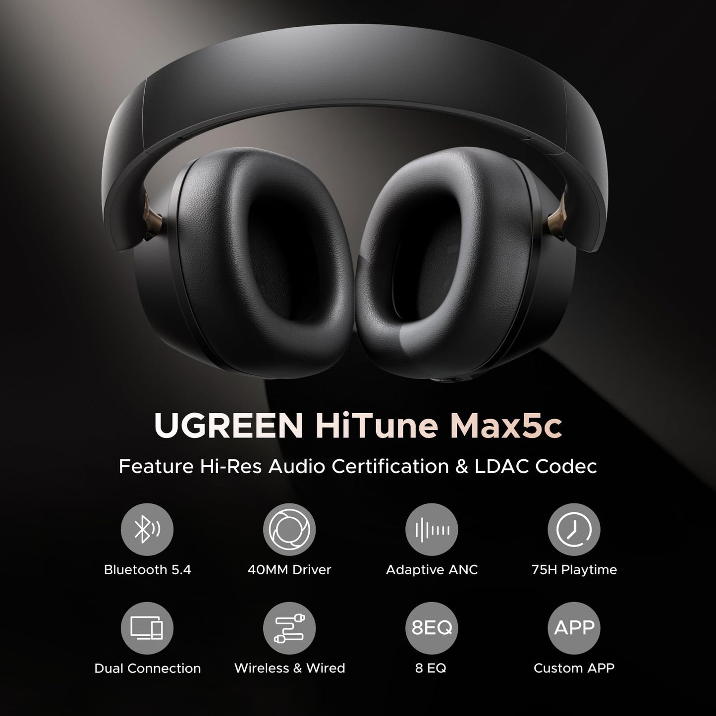 UGREEN HiTune MAX 5C Bluetooth Headphones Black