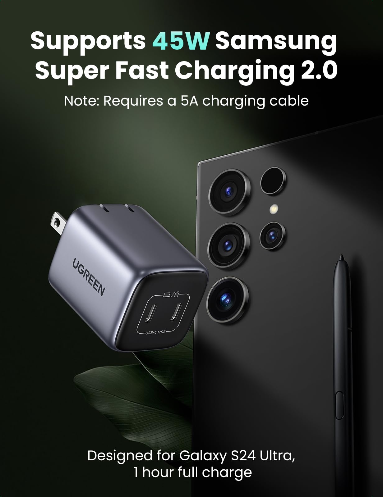 UGREEN Nexode 45W 2-Port Charger – UGREEN Official Site
