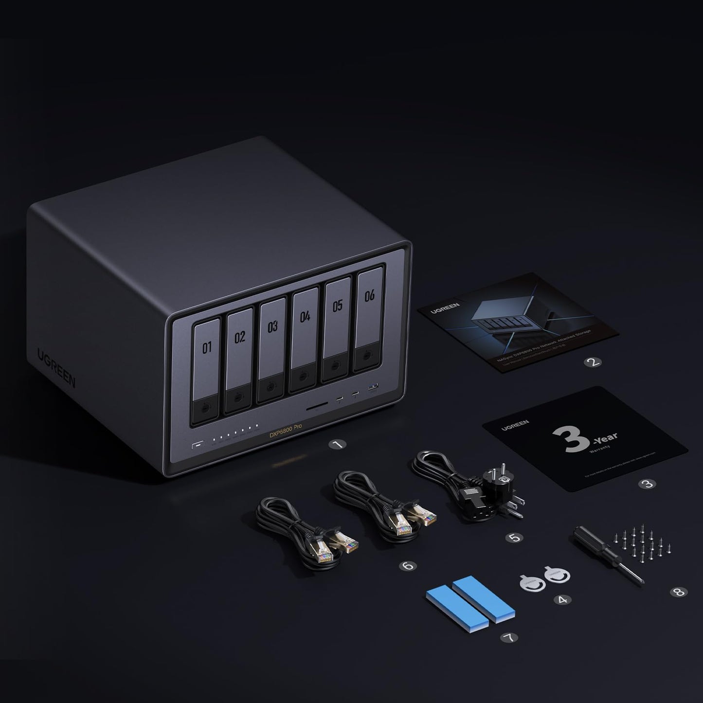 UGREEN NASync DXP6800 Pro, NAS de escritorio de 6 bahías, CPU Intel i5 1235u de 10 núcleos