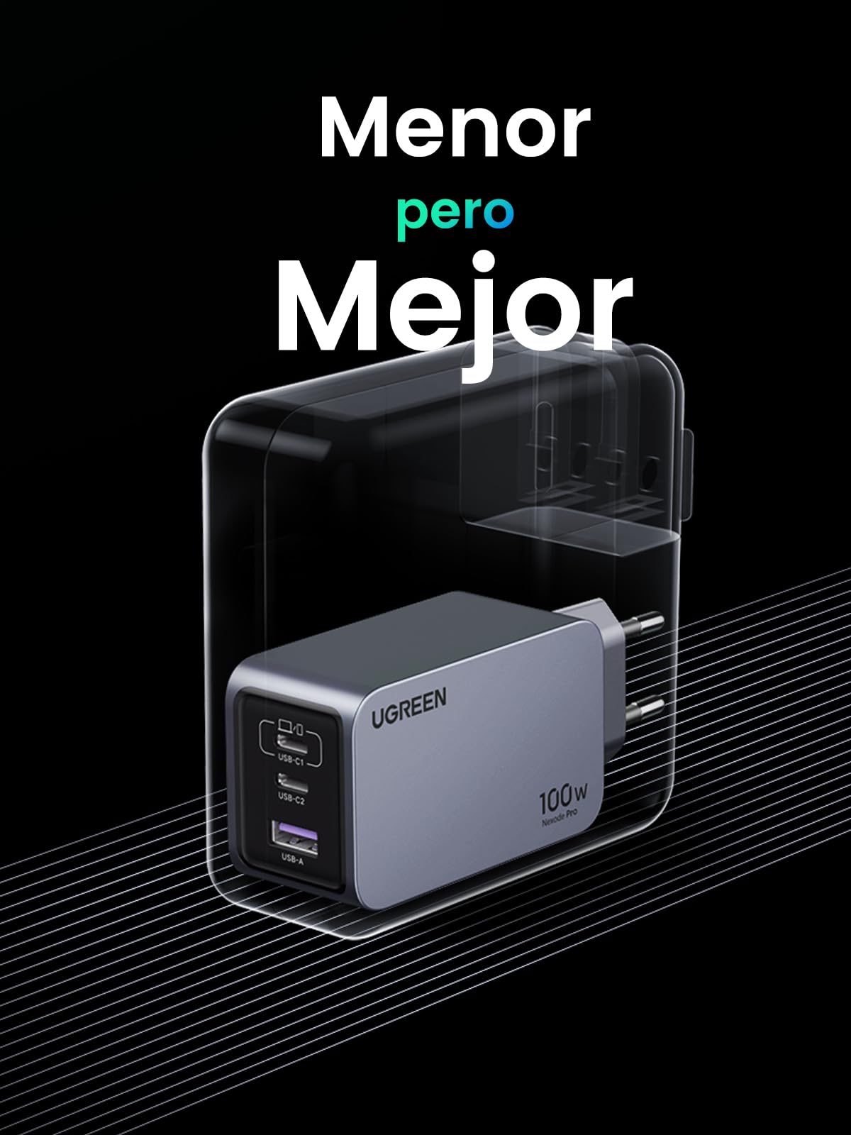 UGREEN Nexode Pro Cargador 100W USB C GAN,