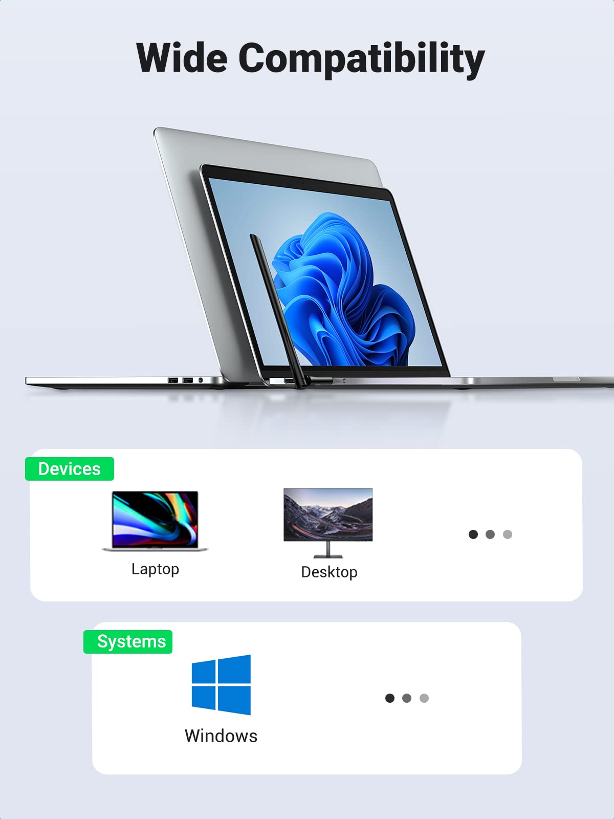 UGREEN AC650 Çift Bant USB Wi-Fi Adaptör
