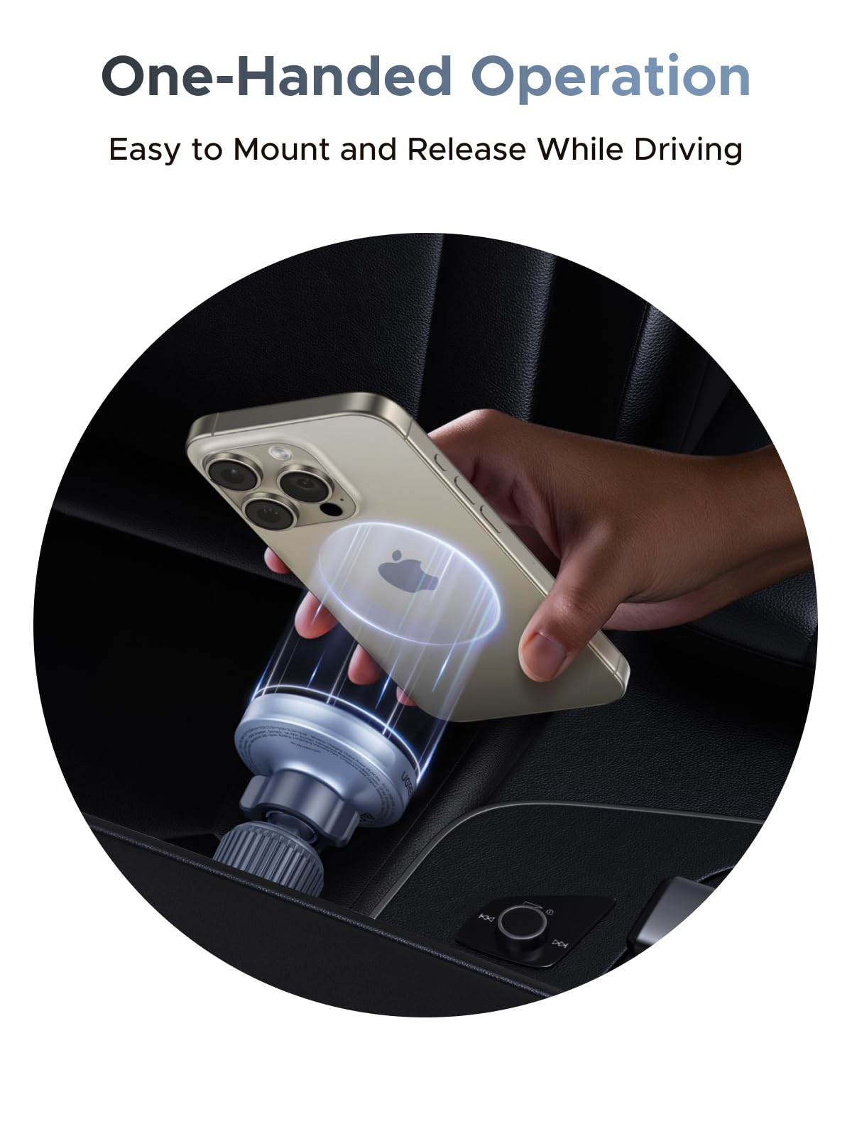 UGREEN MagFlow شاحن سيارة لاسلكي مغناطيسي 25 واط (متوافق مع Magsafe)