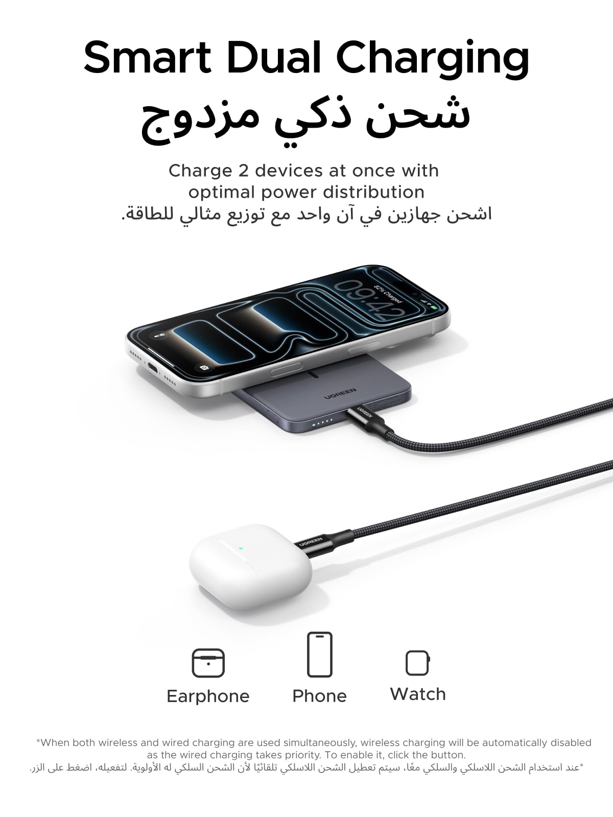 UGREEN MagFlow Air Magnetic Power Bank 5000mAh 20W Space Gray