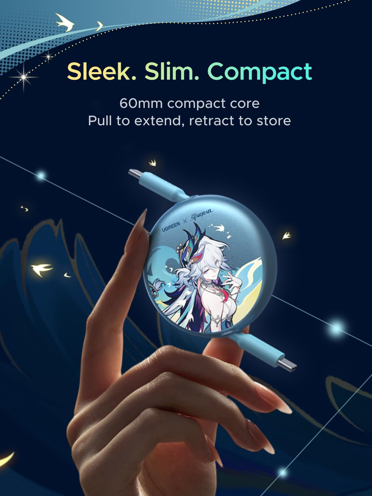 UGREEN Nexode Retractable USB-C Cable Honkai: Star Rail Edition