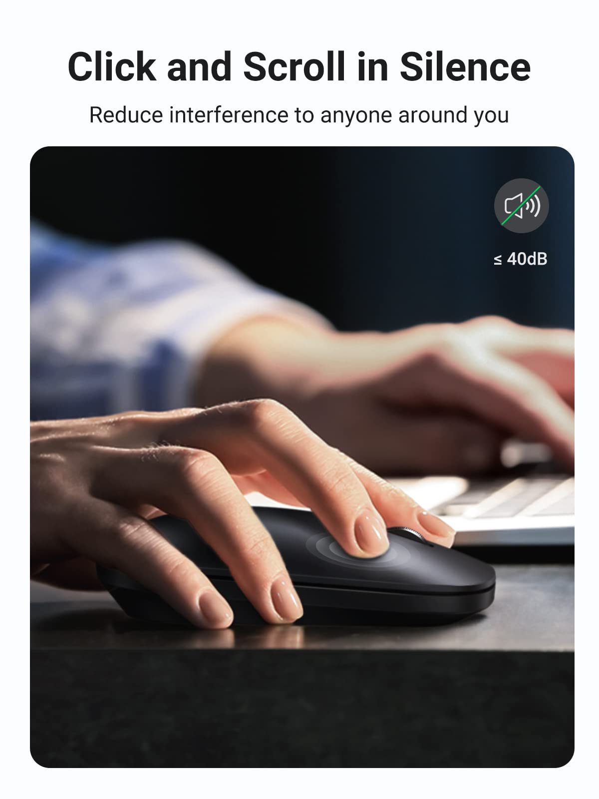 UGREEN Silent Mice Cordless Slim USB 2.4G