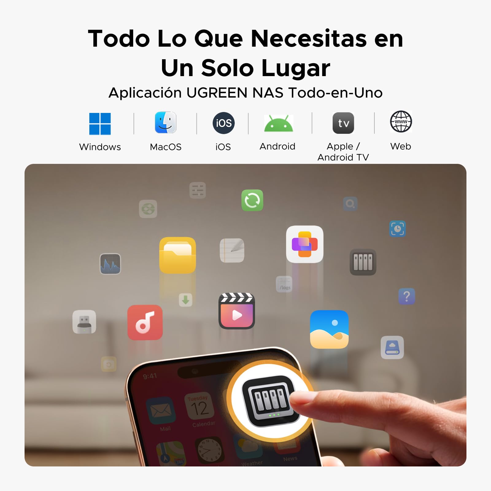 UGREEN NASync DH2300 NAS de Escritorio 2 Bahías, 4GB RAM, Conexión NFC One-Touch