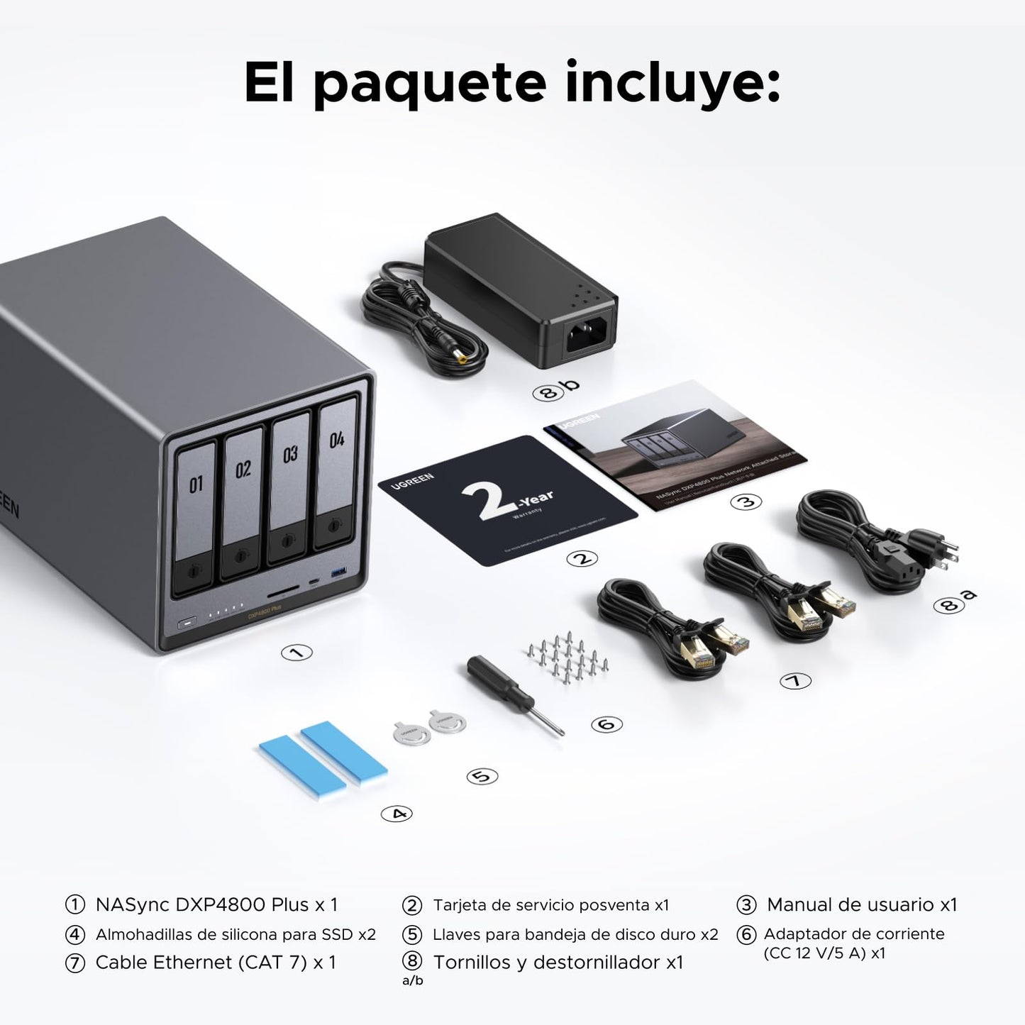 UGREEN NASync DXP4800 Plus, NAS 4 bahías, Intel Pentium Gold 8505