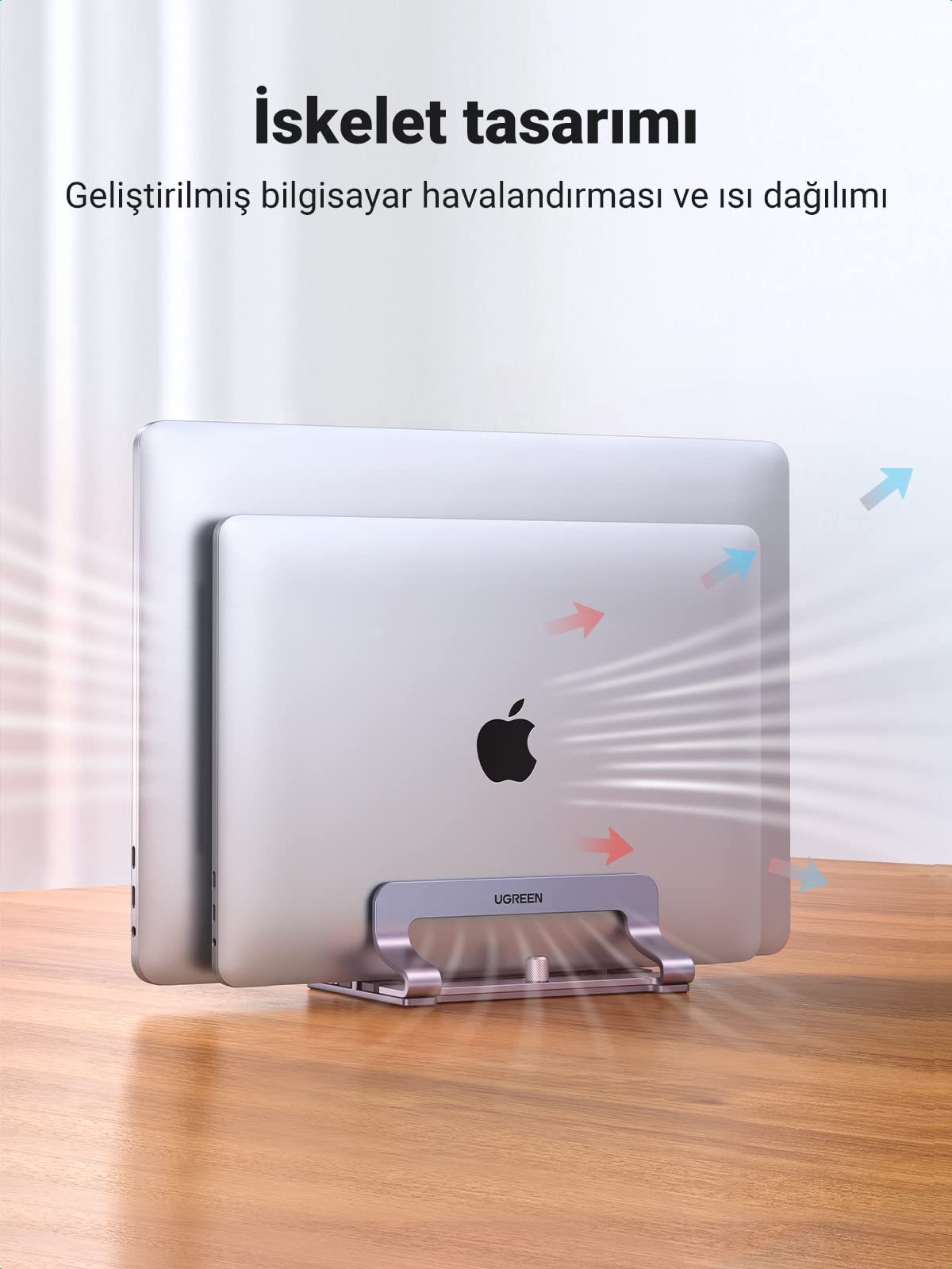 UGREEN Dikey Laptop Standı (Çift Yuvalı)