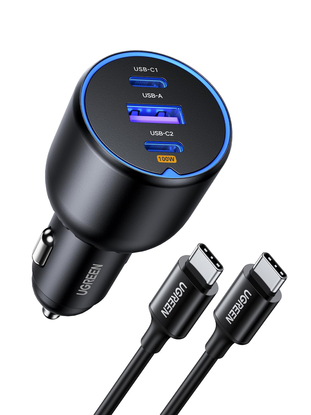 UGREEN 130W 2C1A USB C Car Charger (with 100W USB C Cable)
