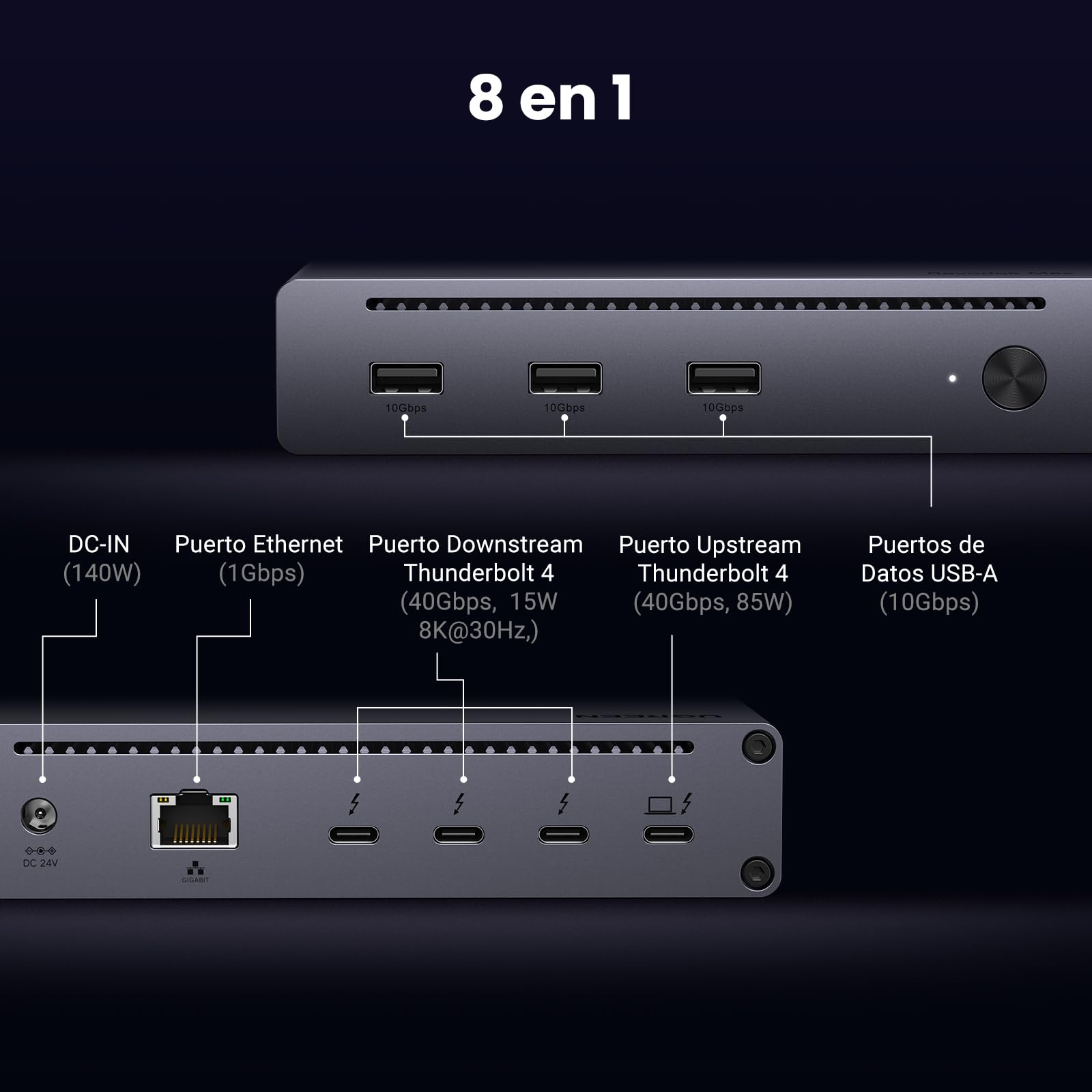 UGREEN Revodok Max 208 Docking Station Thunderbolt 4 8 En 1 Hub