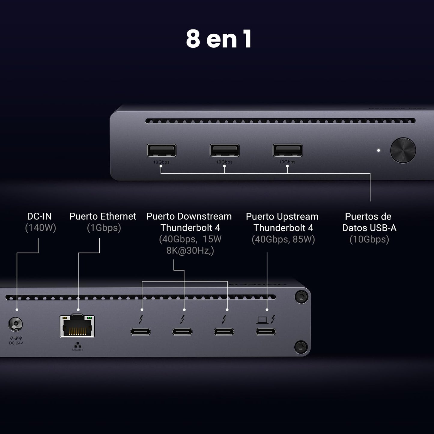 UGREEN Revodok Max 208 Docking Station Thunderbolt 4 8 En 1 Hub