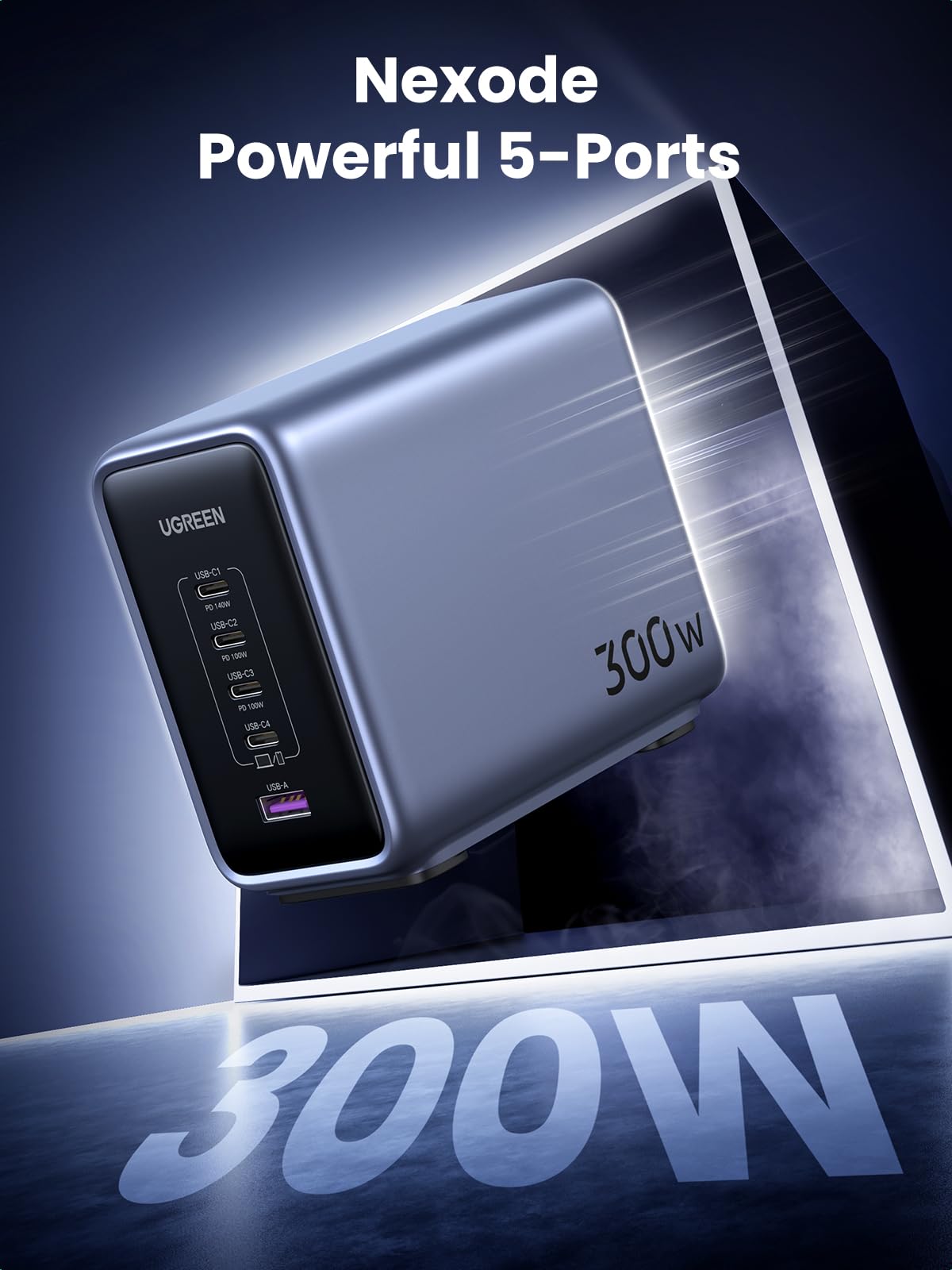 300W six-port GaN desktop fast charging charger