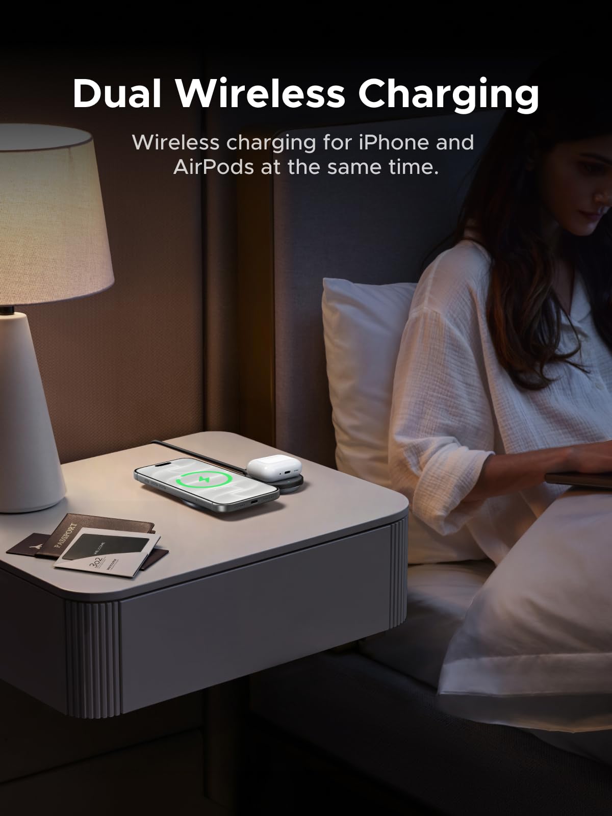 UGREEN MagFlow แท่นชาร์จไร้สายแบบแม่เหล็ก 2-in-1 พับเก็บได้ กำลังไฟ 25W