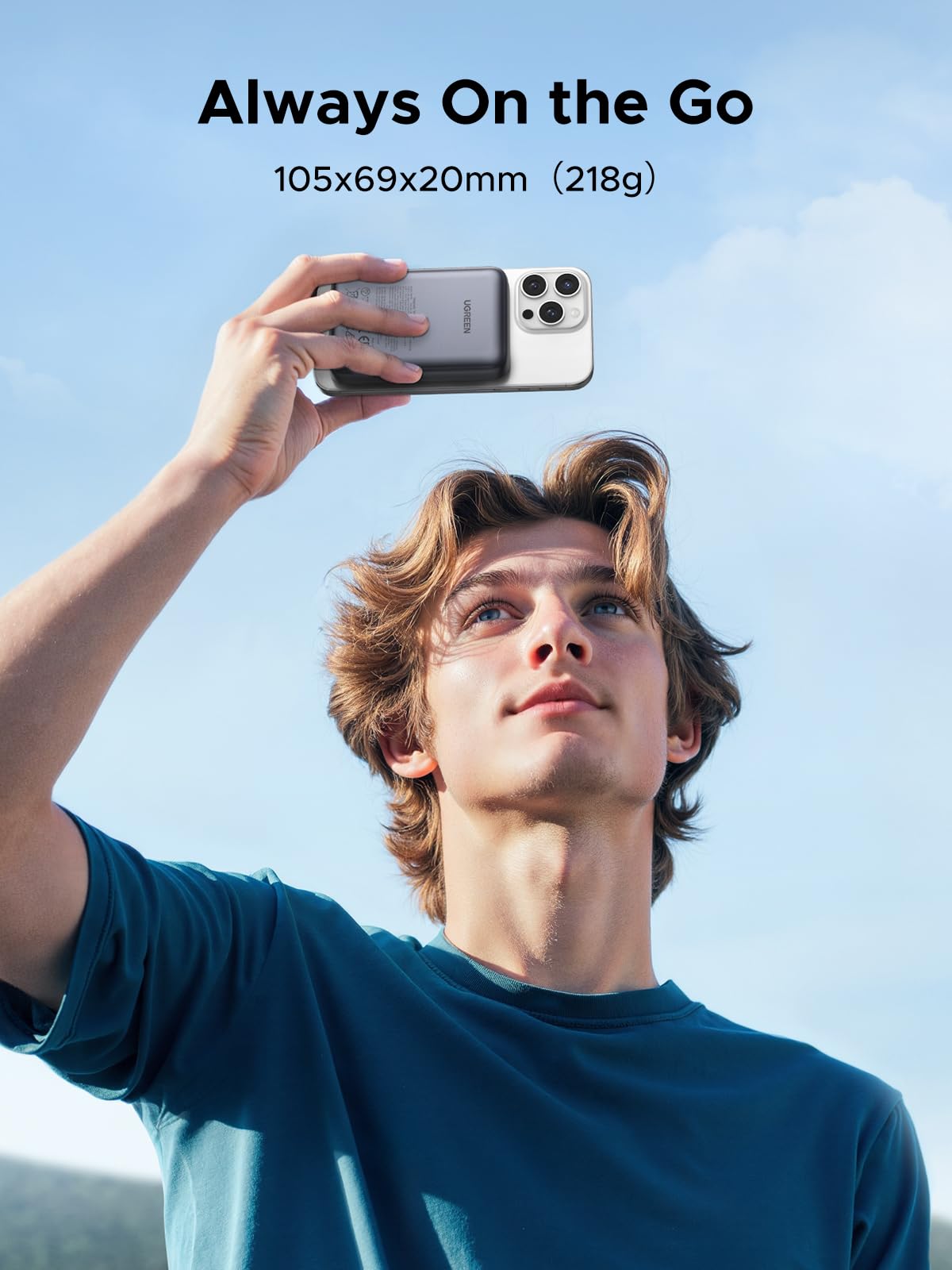 UGREEN MagFlow พาวเวอร์แบงค์ไร้สาย 10000mAh 15W