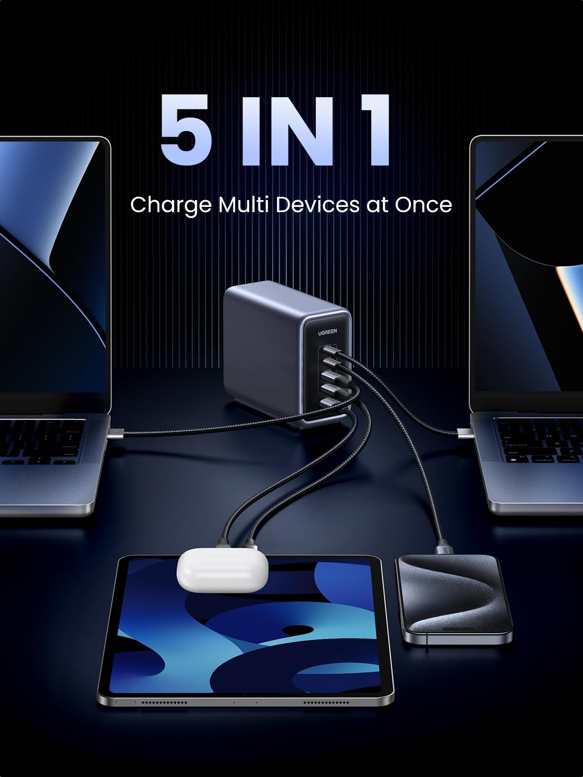 300W six-port GaN desktop fast charging charger