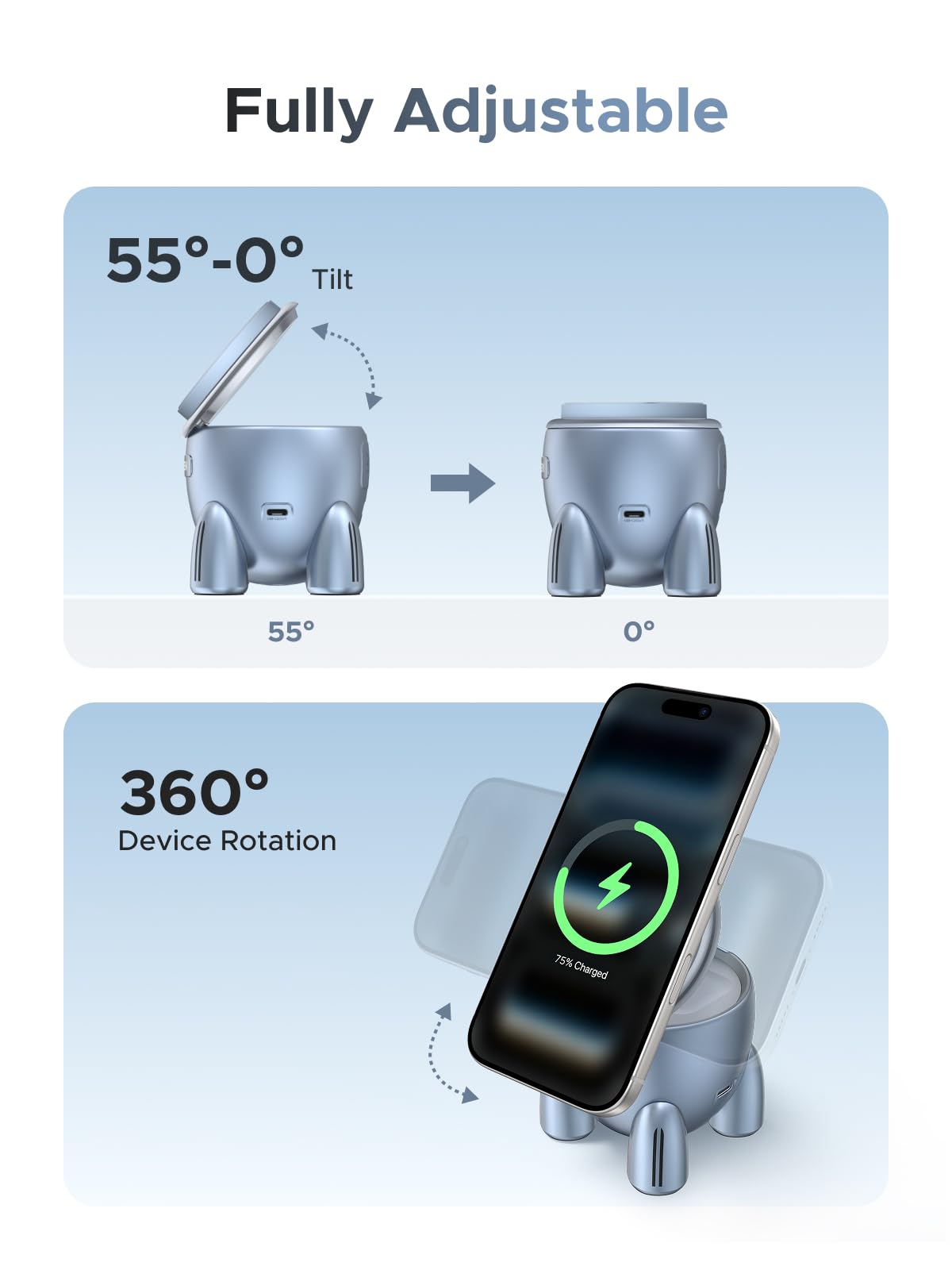 UGREEN UNO Rocket Shape Wireless 25W Charger