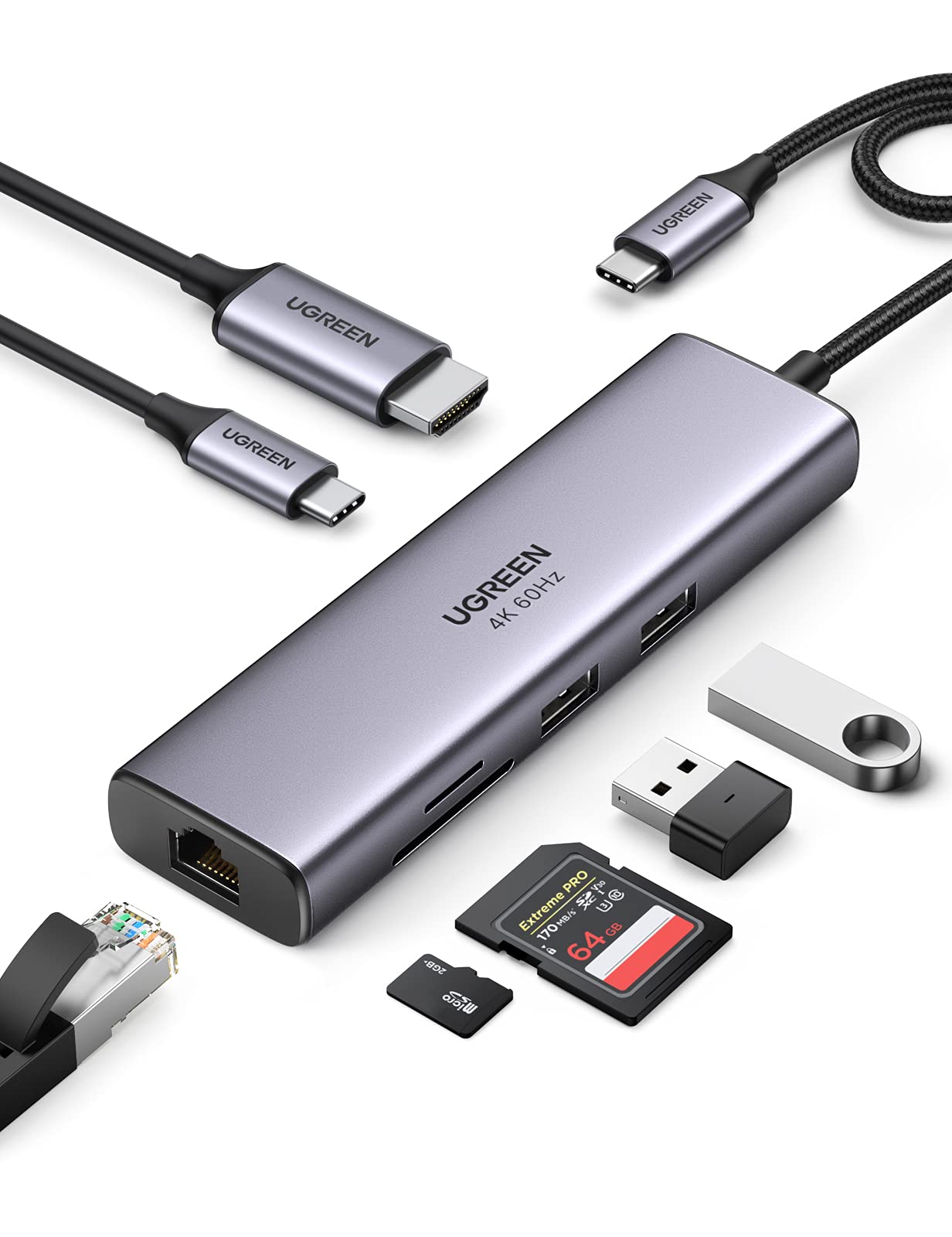 UGREEN Revodok USB-C Hub 7-in-1 (Ethernet and Card Reader )