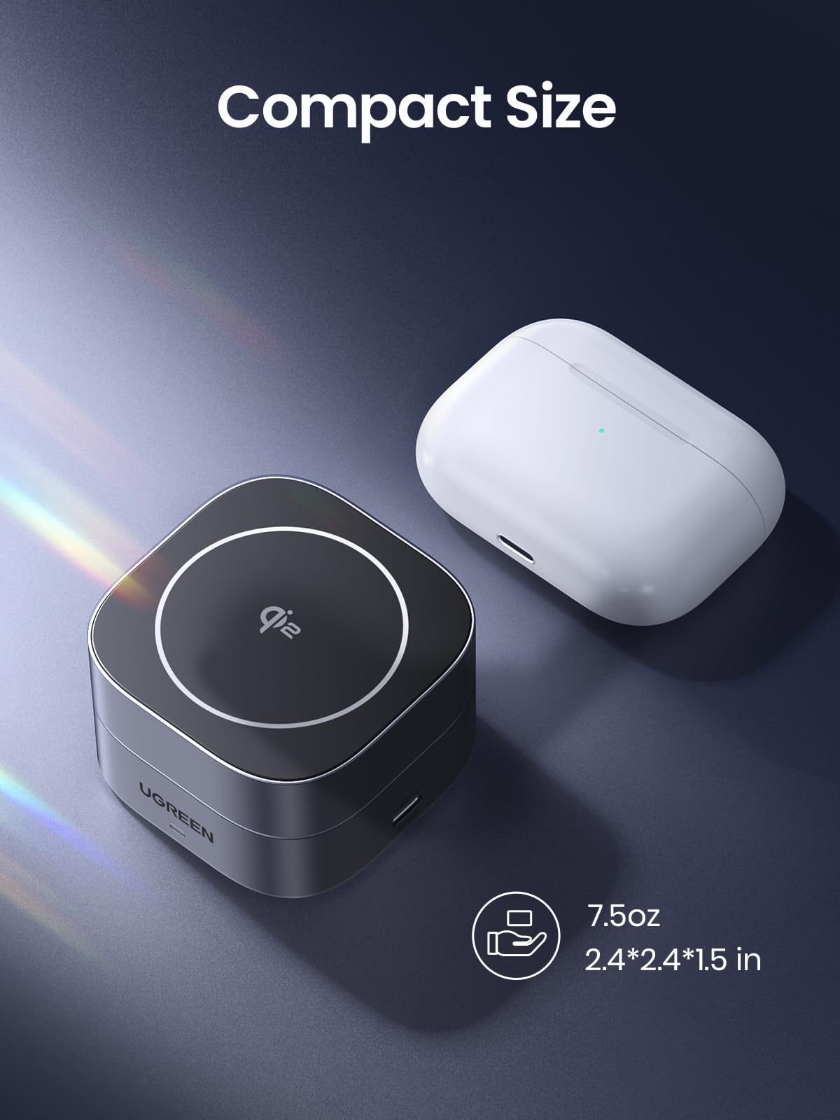 UGREEN  MagFlow Qi2 15W 2-in-1 Wireless Charger