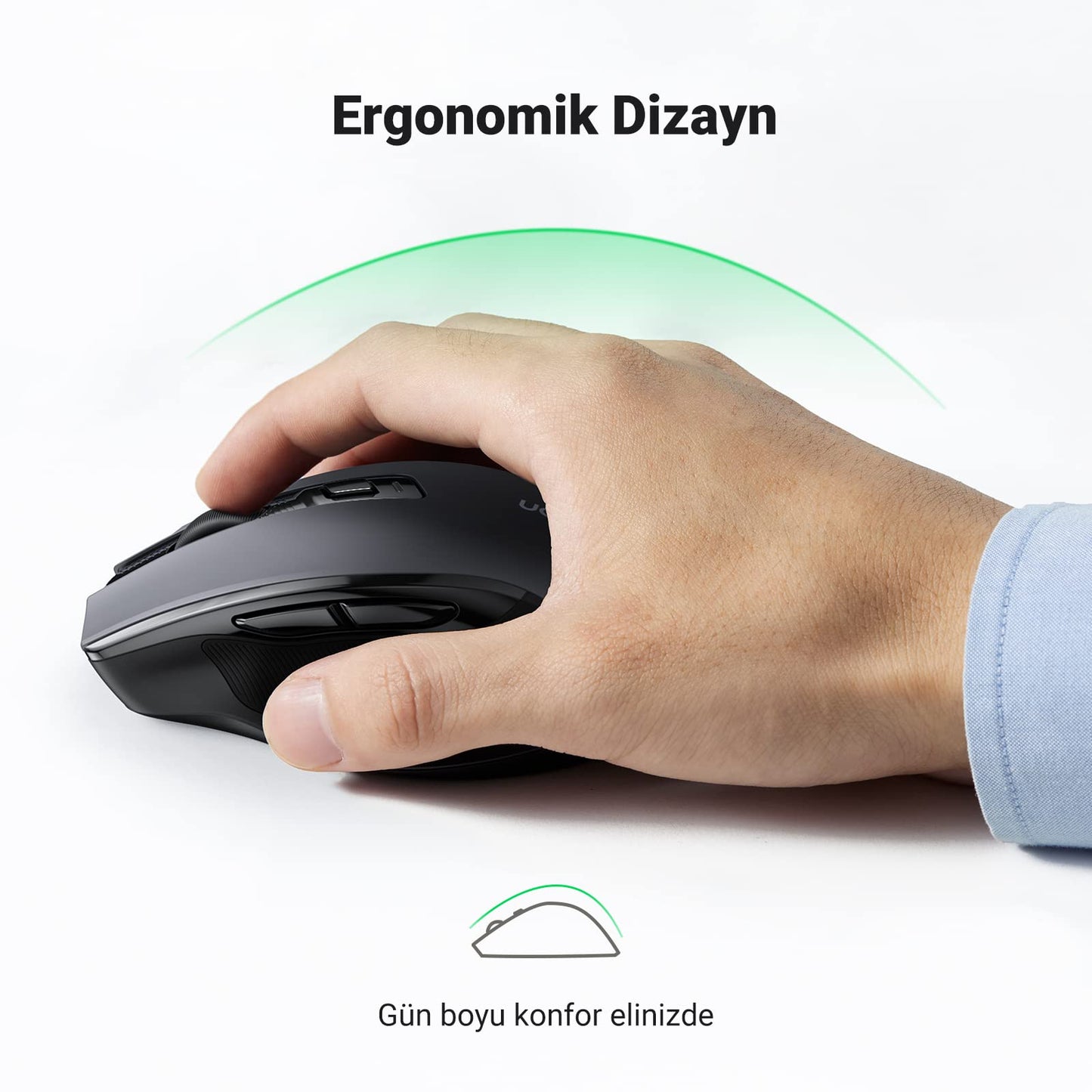 UGREEN Ergonomik Kablosuz Mouse 2.4G