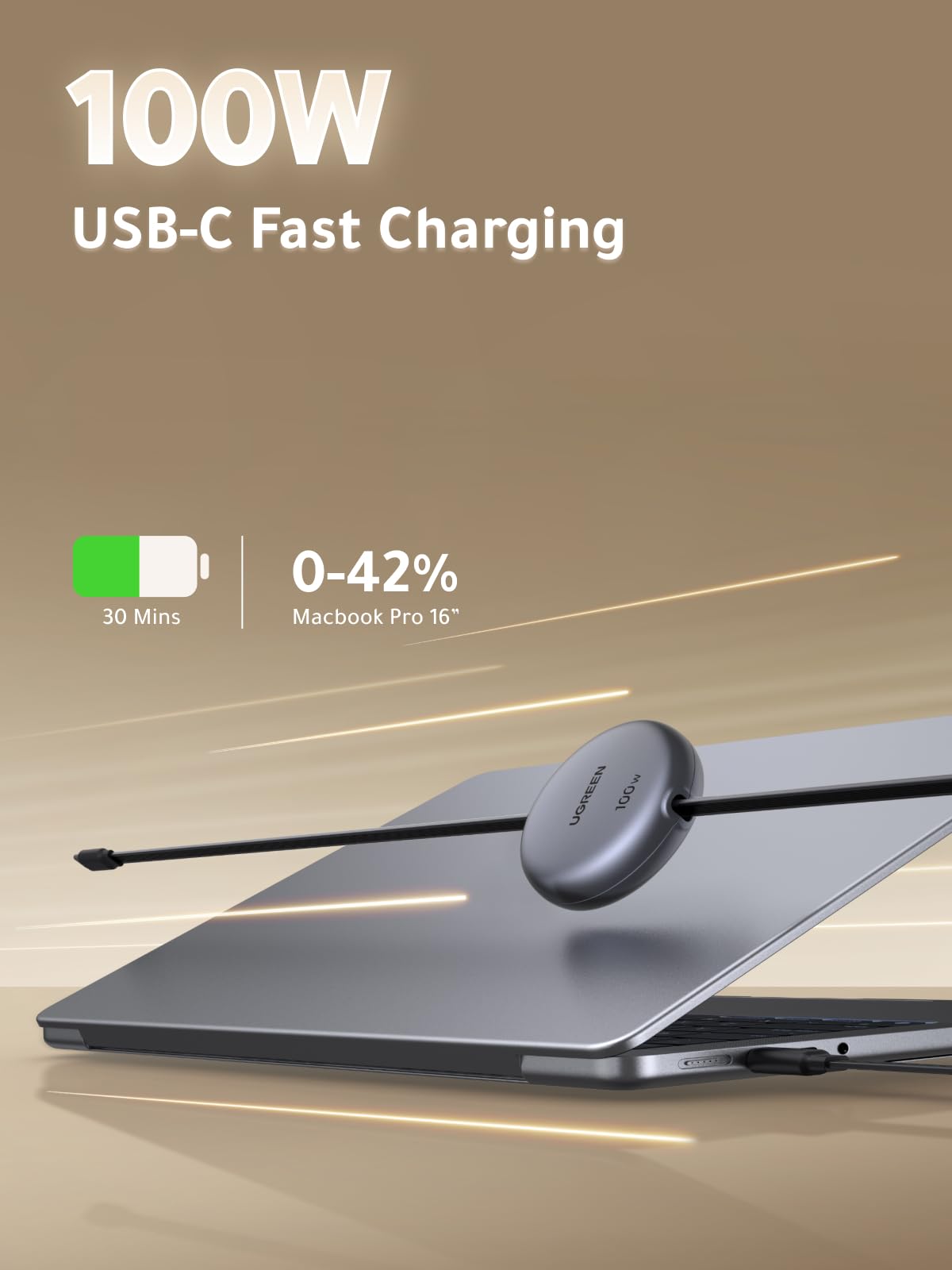 UGREEN Nexode كابل USB-C قابل للسحب بقدرة 100 واط