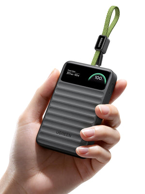 UGREEN Nexode Power Bank 10000mAh 45W with Built-in USB-C Cable Smart Display