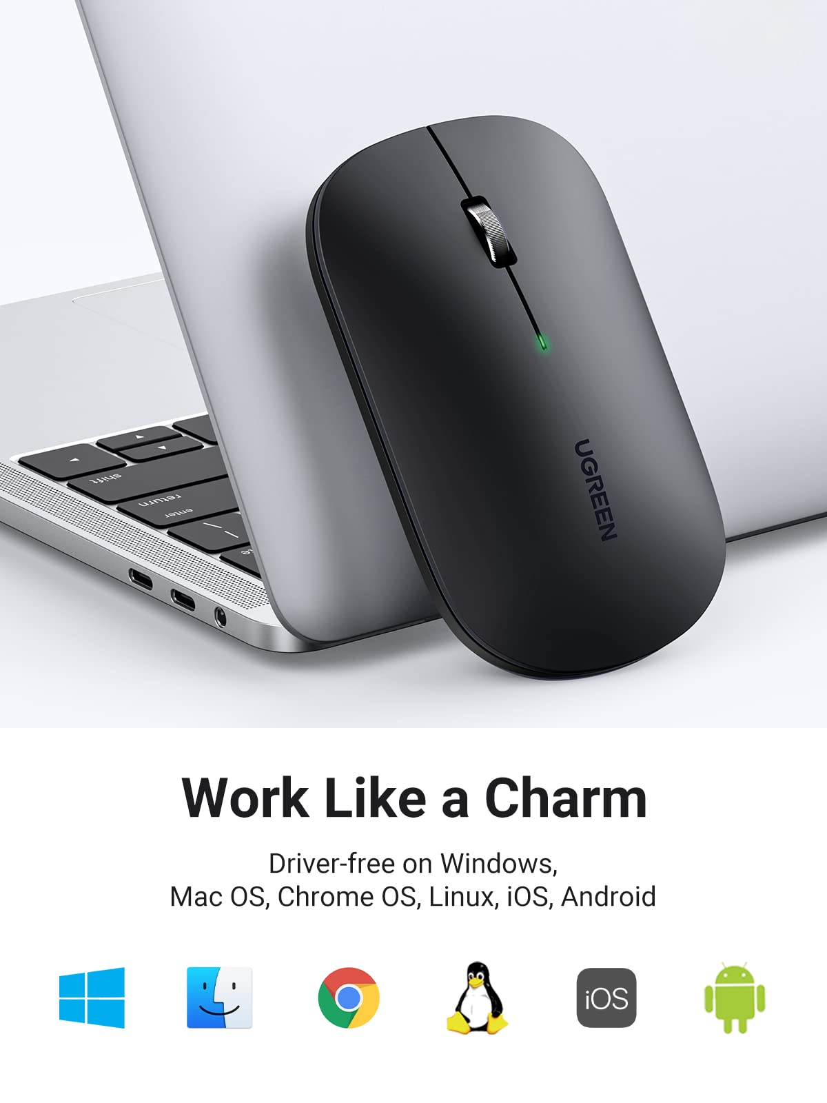 UGREEN Silent Mice Cordless Slim USB 2.4G