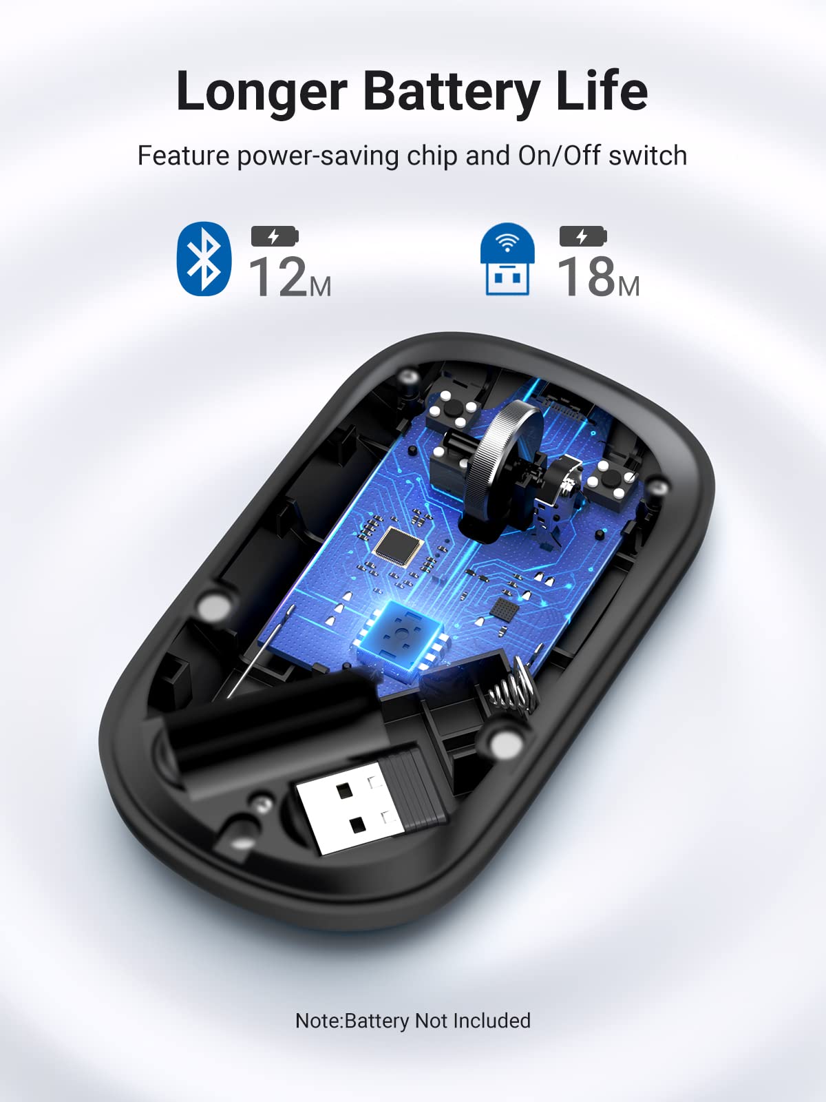 UGREEN Silent Mice Cordless Slim USB 2.4G