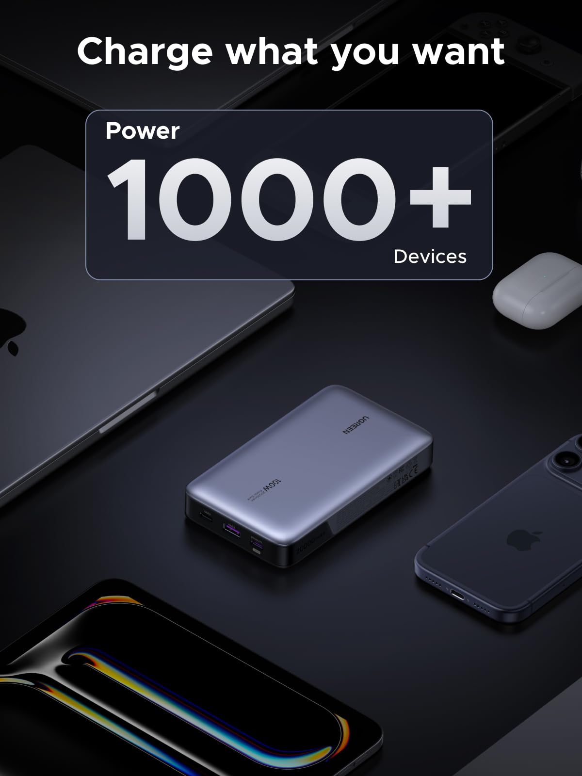 UGREEN Nexode Power Bank 20000mAh 100W Space Gray