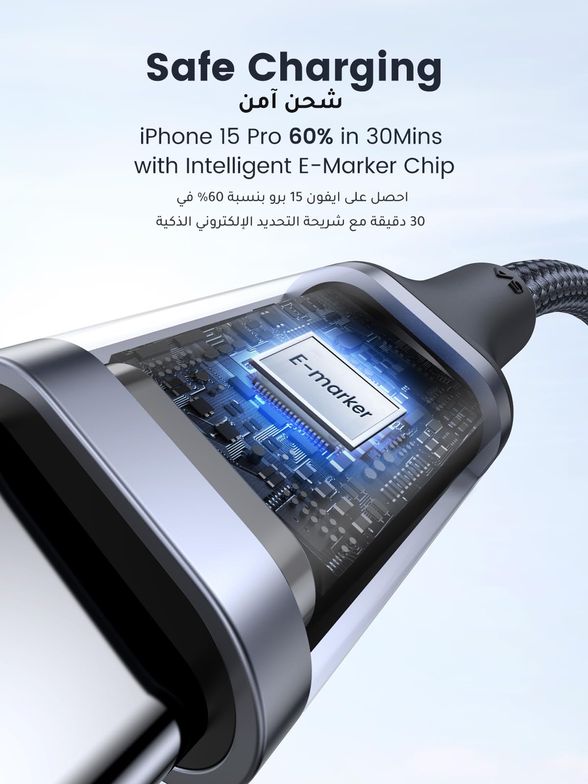 UGREEN USB C Cable 2M, Braided 100W Power Delivery PD Super Fast Charge Cable USB C to Type-C for iPhone 15/16/17 pro max, iPad mini 7, MacBook Pro, iPad, Samsung S25 Ultra/S24/23/, Huawei P70