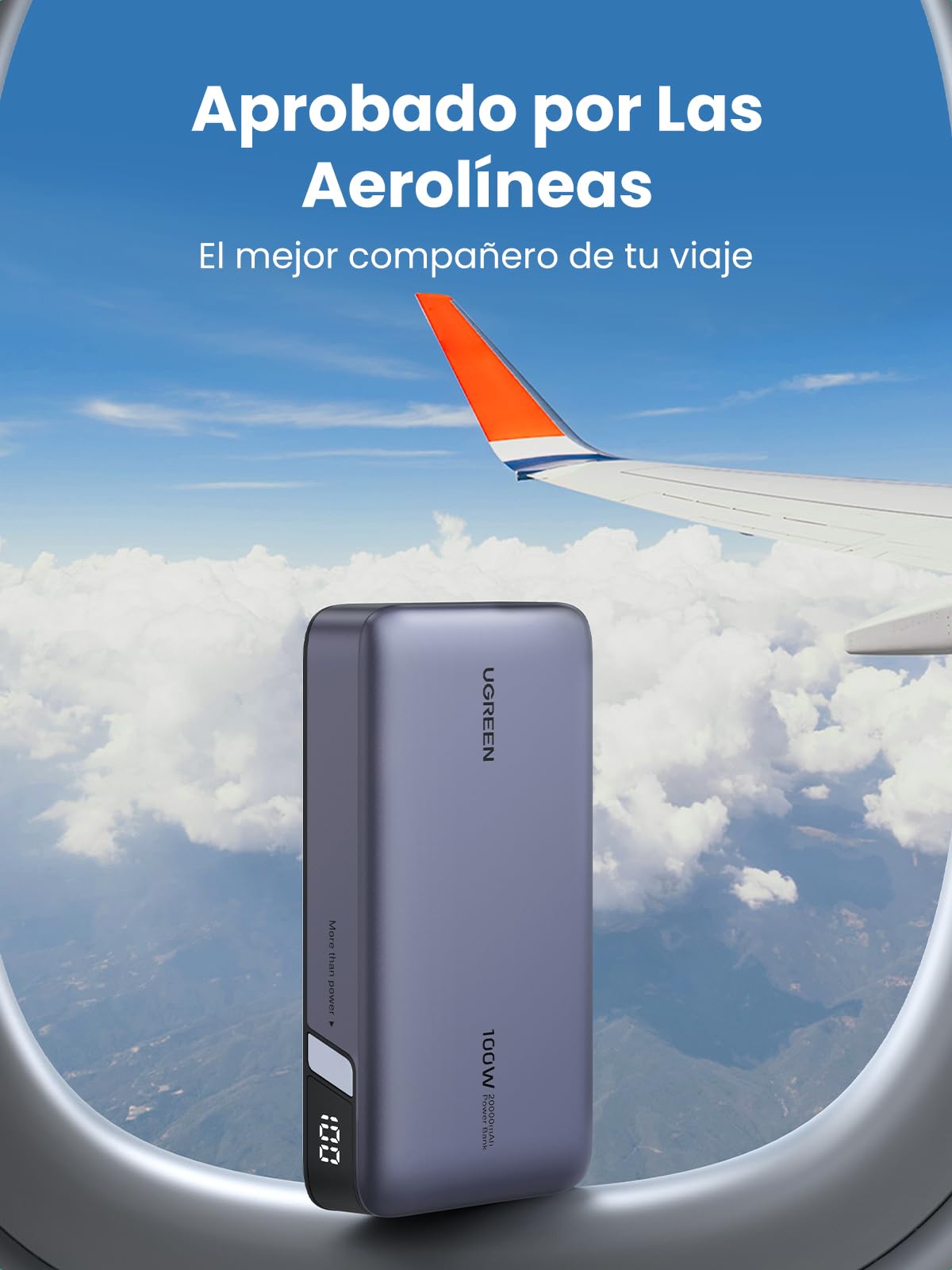UGREEN Nexode Power Bank 100W 20000mAh, Batería Externa Carga Rápida con Pantalla
