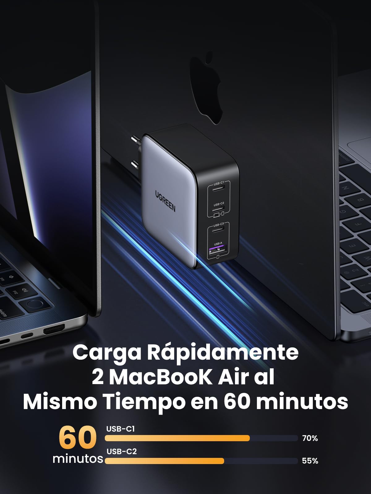 UGREEN Nexode Cargador USB C 100 W con 4 Puertos