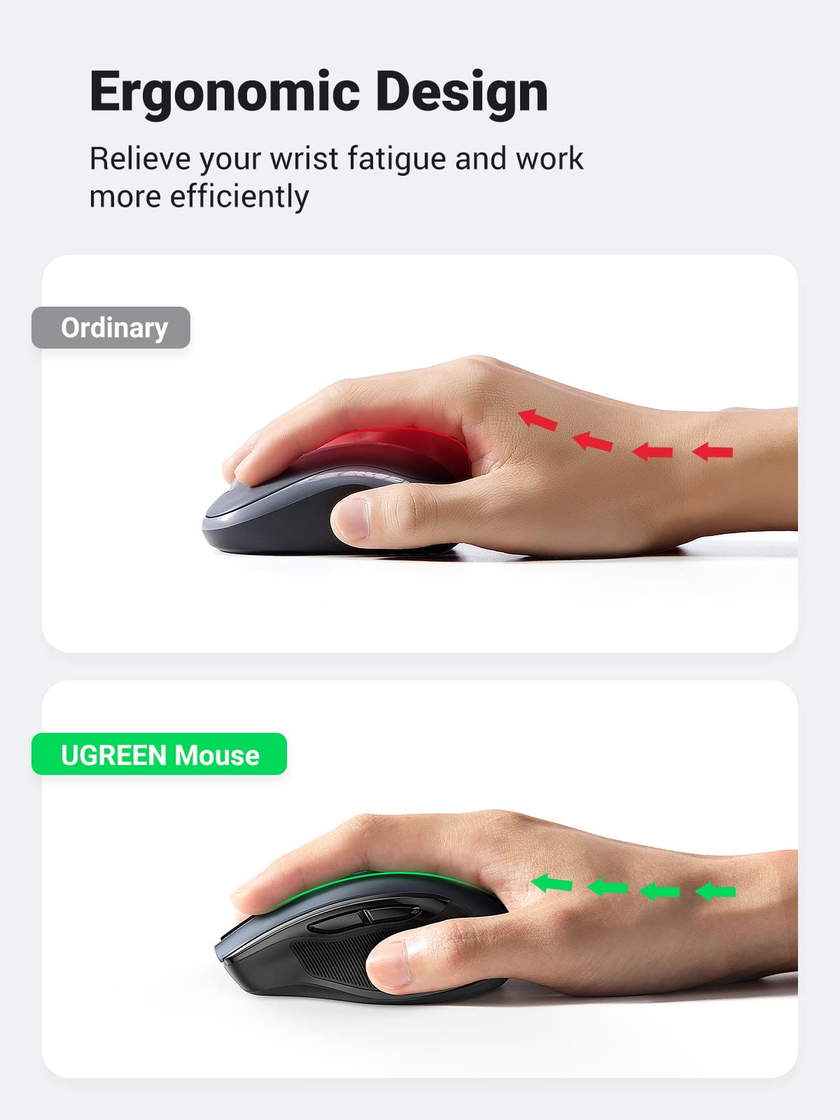 UGREEN Wireless Ergonomics Mouse with Bluetooth – UGREEN Official Site