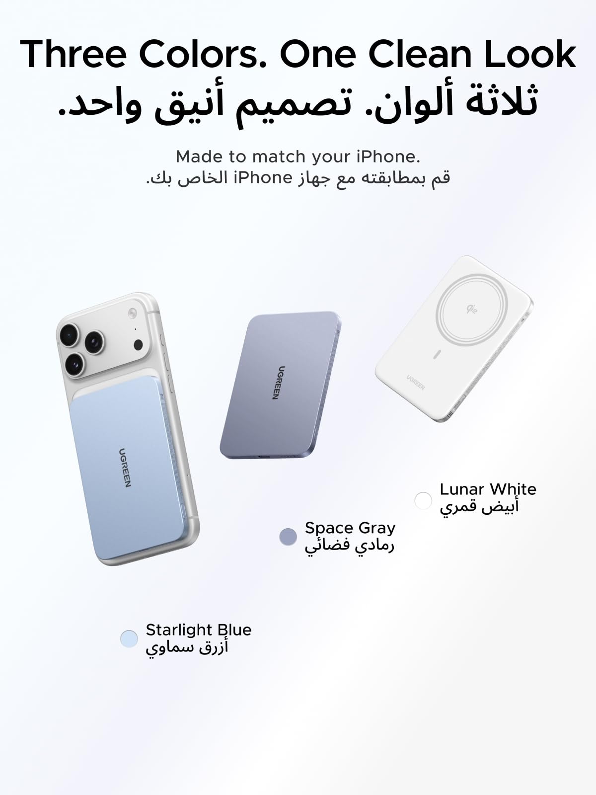 UGREEN MagFlow Air Magnetic Power Bank 5000mAh 20W Space Gray