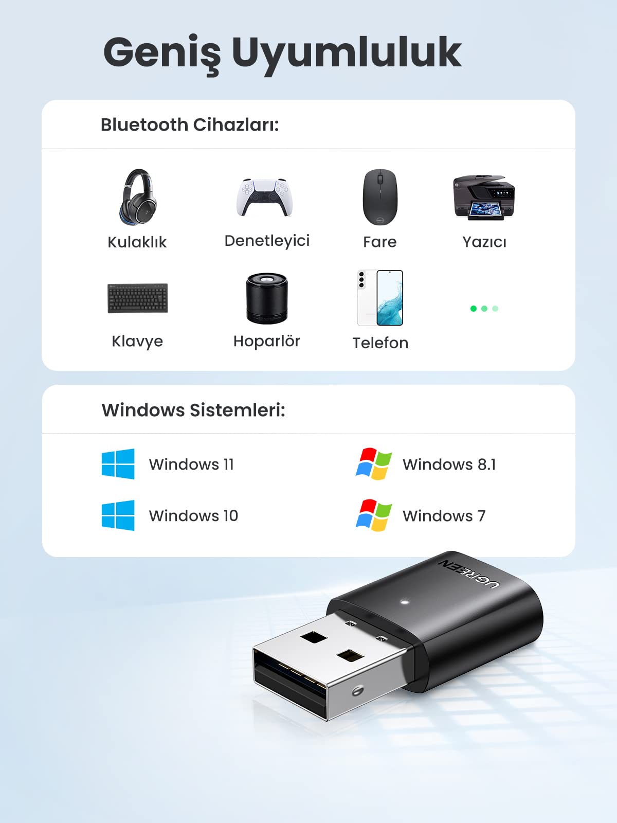 UGREEN Bluetooth 5.0 USB Adaptör
