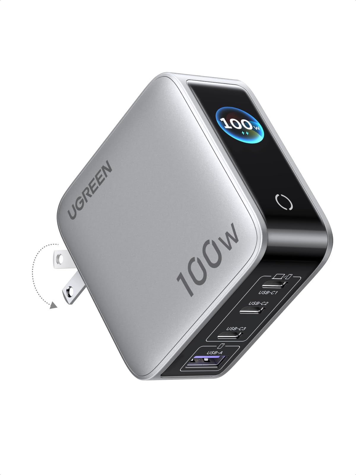 Củ sạc GaN UGREEN Nexode Pro 100W 4 cổng kèm màn hình hiển thị thông minh