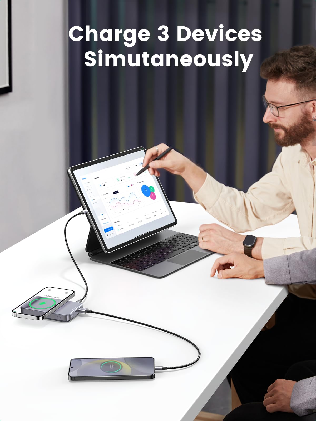 UGREEN Magnetic Wireless Power Bank 10000mAh Space Gray