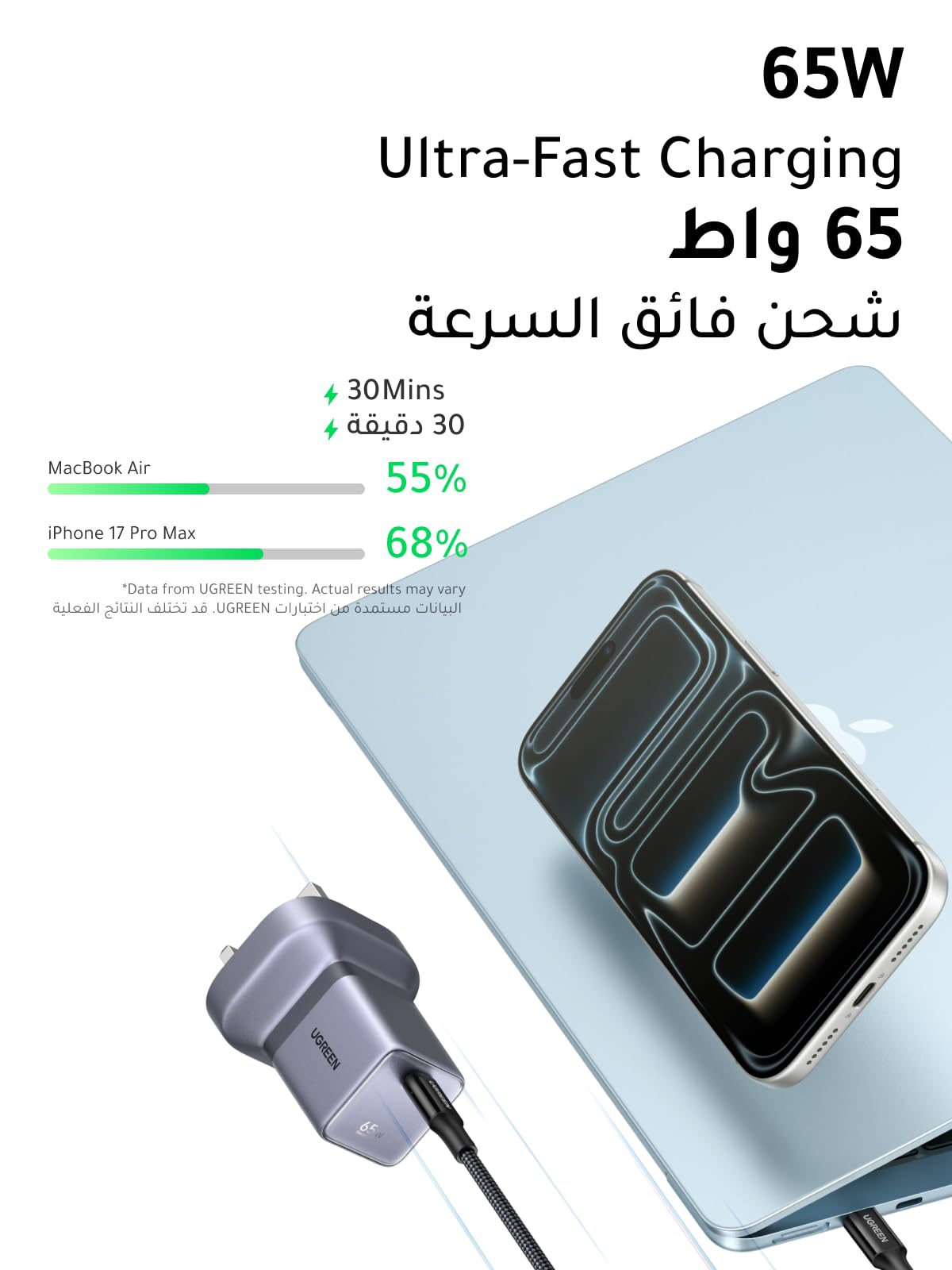 UGREEN Nexode Air 65W Charger Space Gray