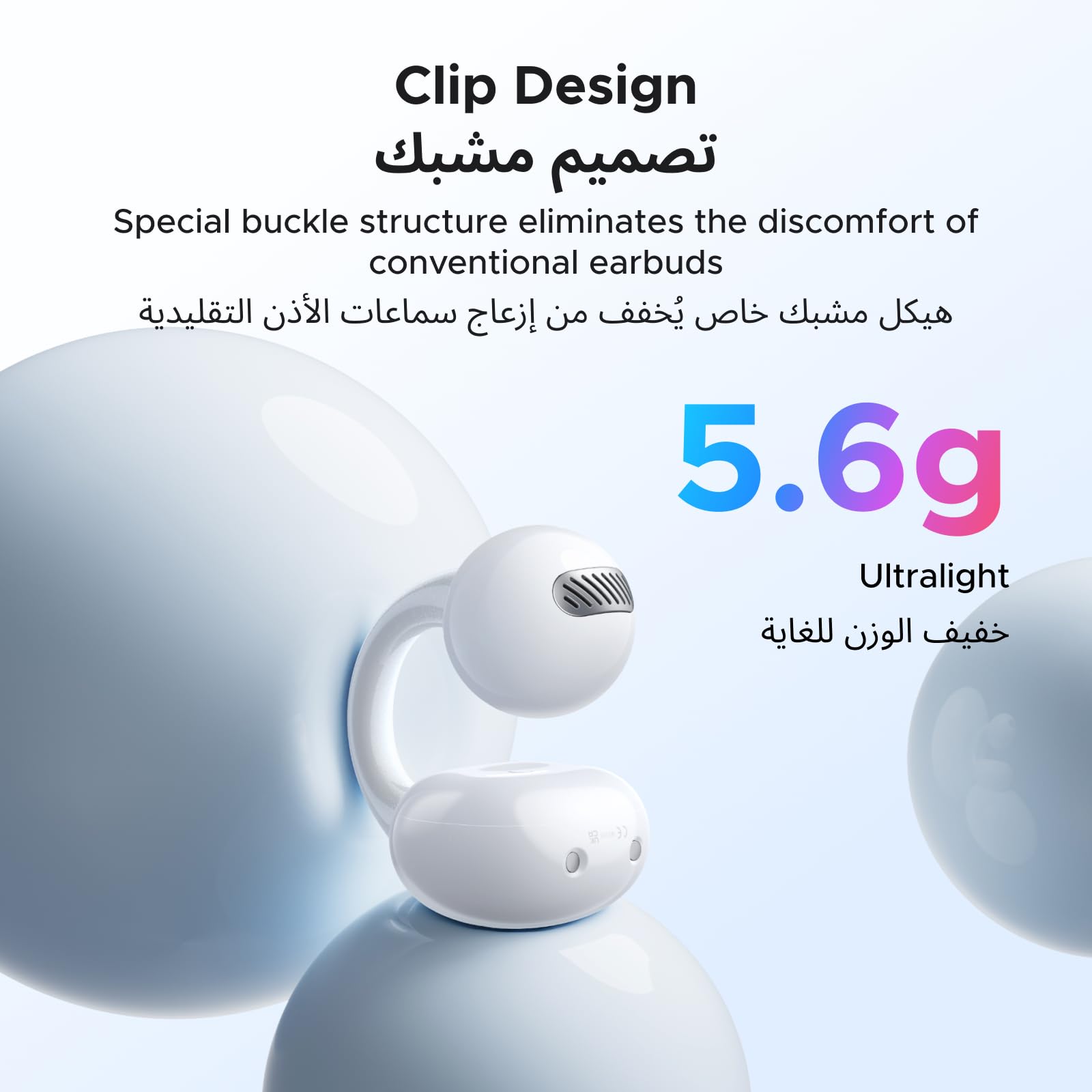 UGREEN ClipBuds Magic Open-Ear Earbuds with Smart Touchscreen