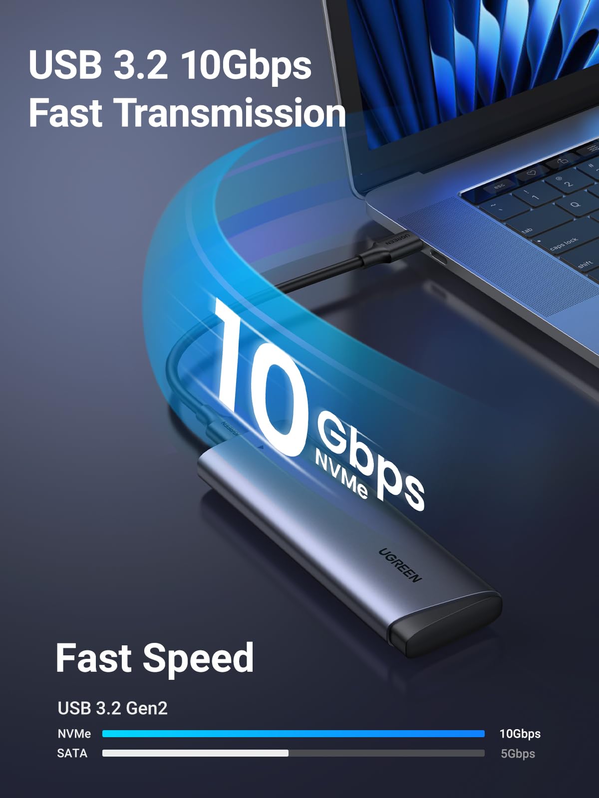 UGREEN Tool-Free 10Gbps NVMe SSD Enclosure – UGREEN Official Site