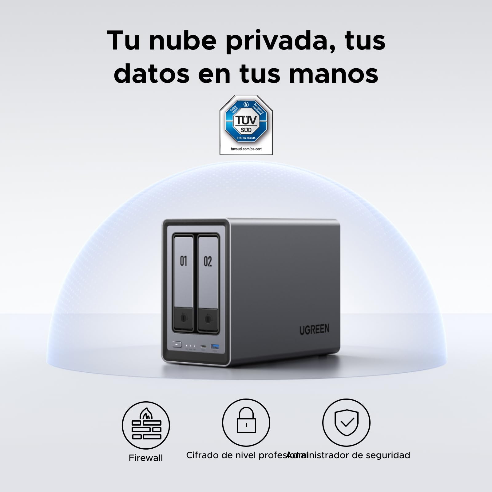 UGREEN NASync DXP2800, NAS de Escritorio de 2 bahías, CPU Intel