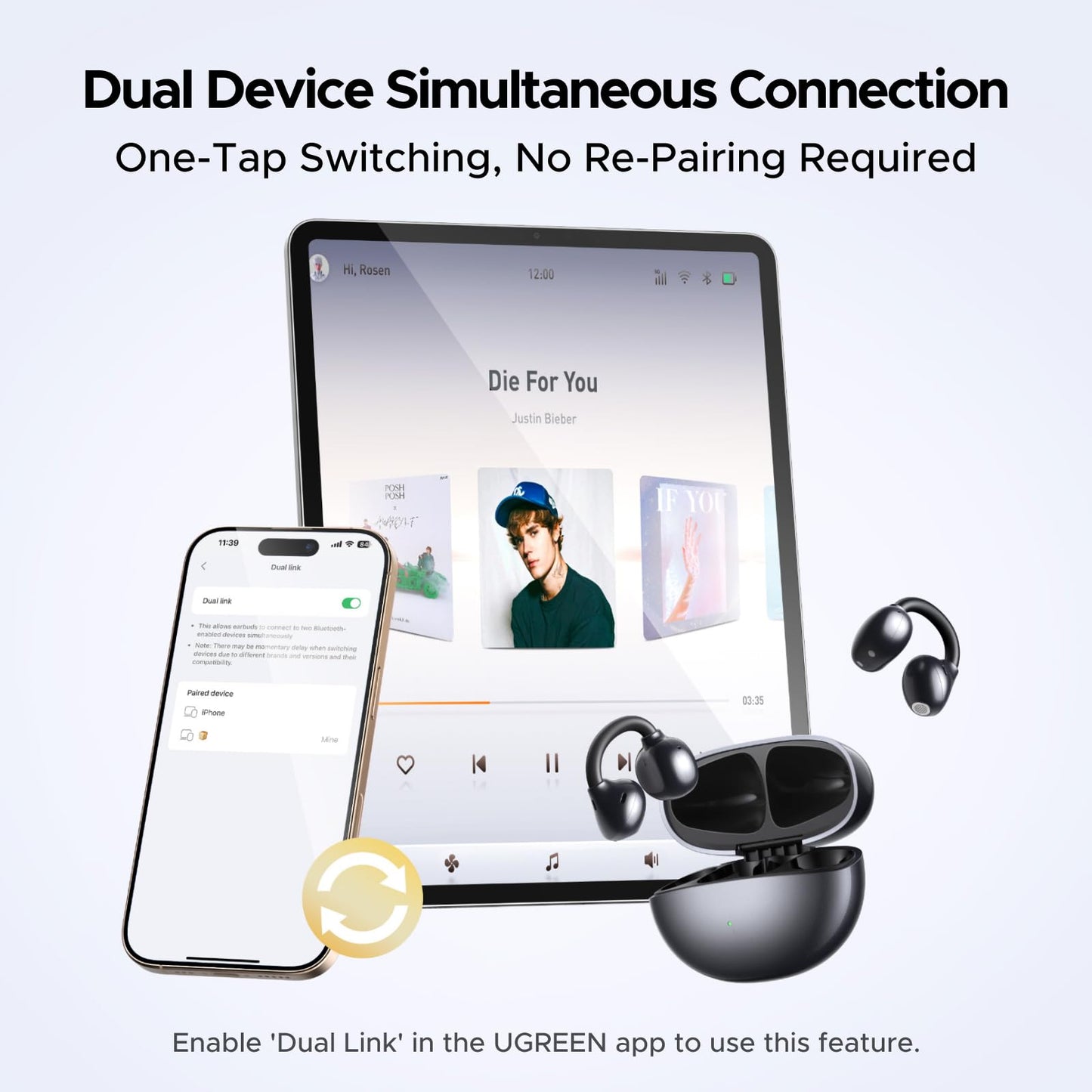 UGREEN ClipBuds Tai Nghe Không Dây Open-ear