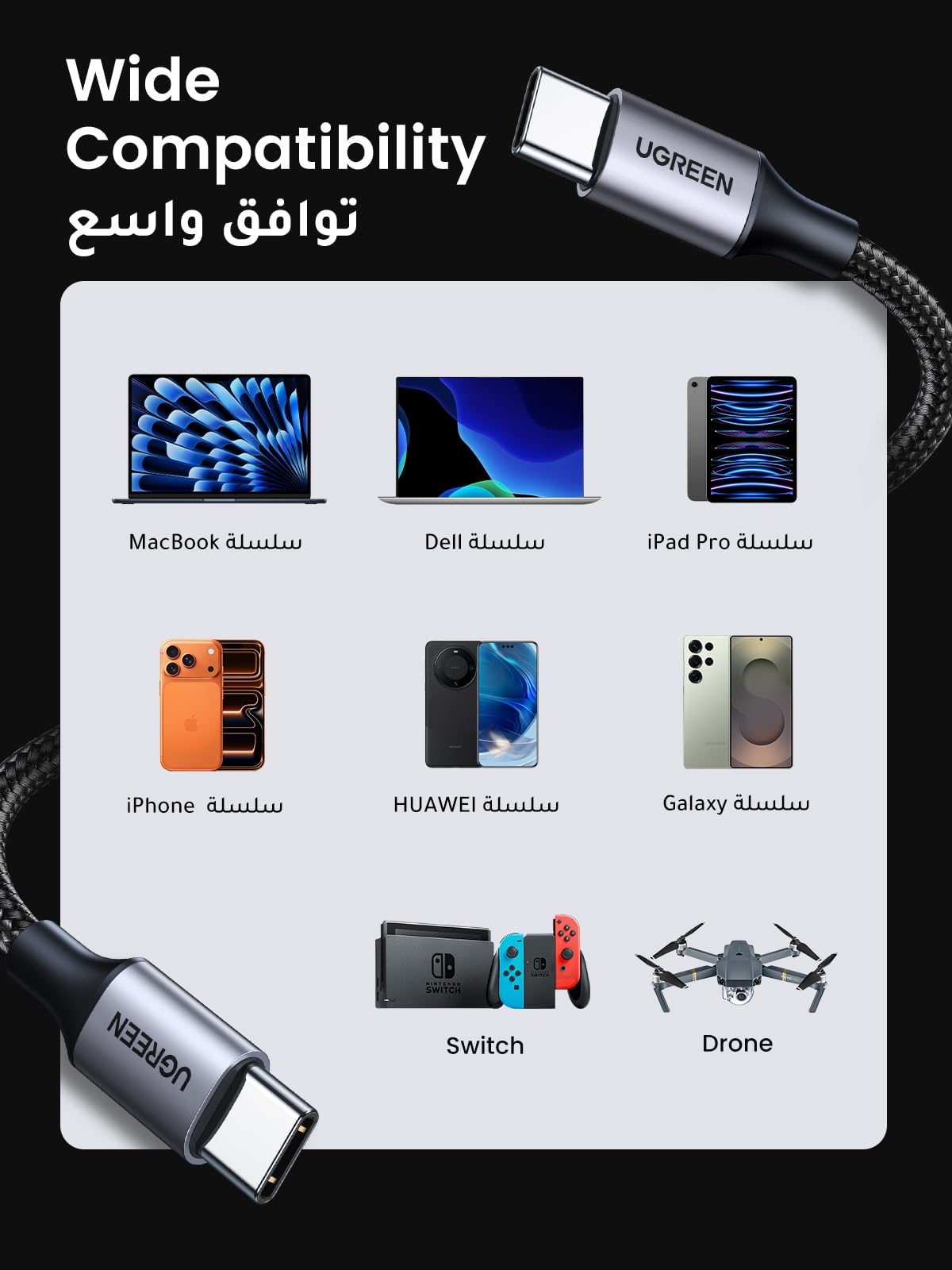 UGREEN Cable USB-C 60W 480 Mbps