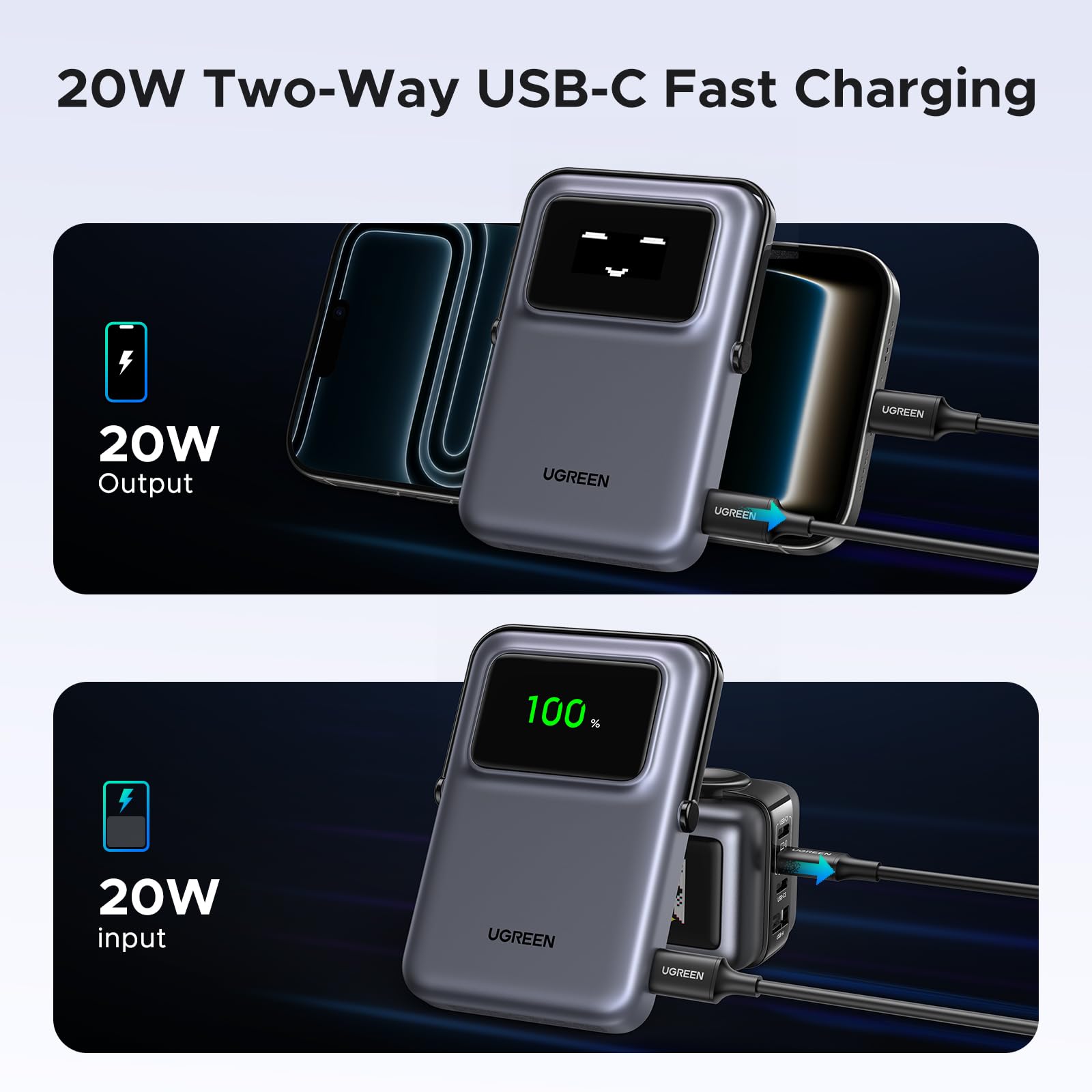 UGREEN Uno Magnetic Wireless Power Bank 10000mAh 20W