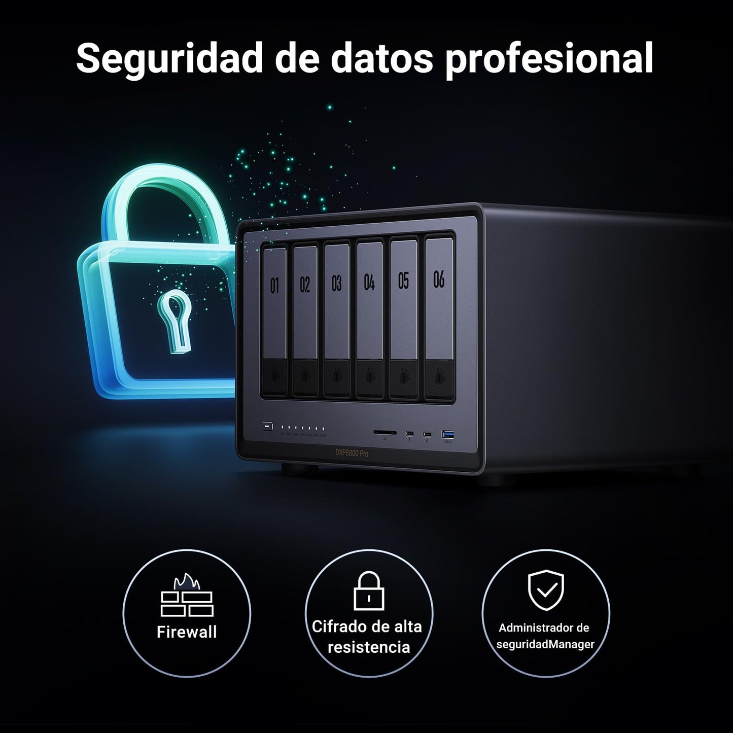 UGREEN NASync DXP6800 Pro, NAS de escritorio de 6 bahías, CPU Intel i5 1235u de 10 núcleos