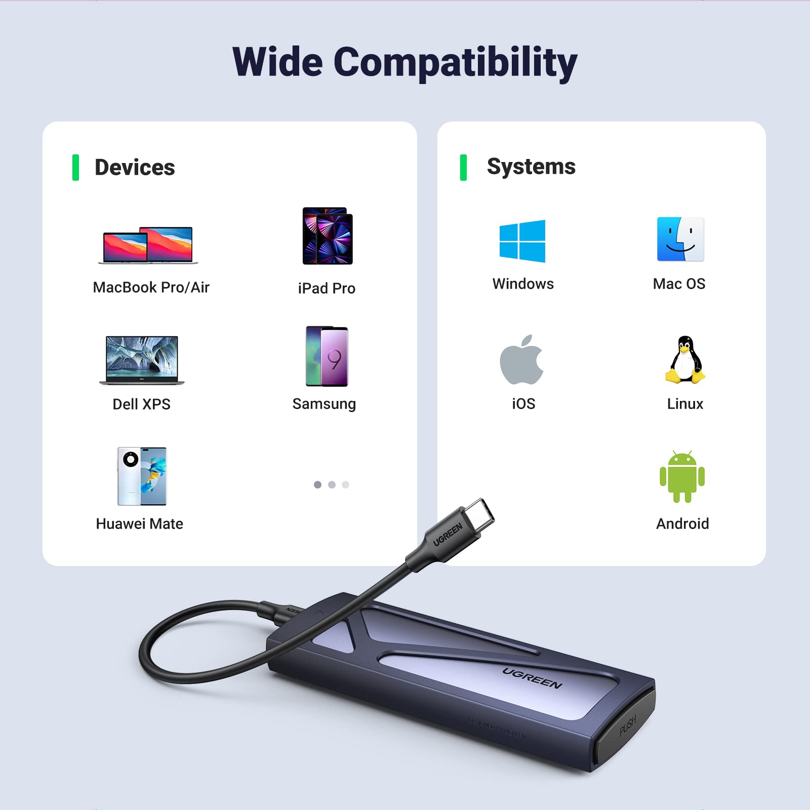 UGREEN Tool-Free 10Gbps NVMe SSD Enclosure – UGREEN Official Site
