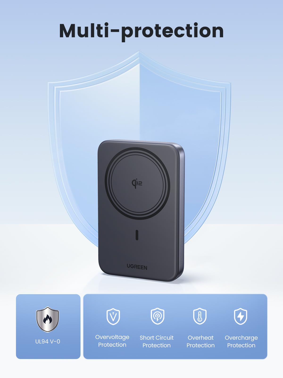 UGREEN Magnetic Wireless Power Bank 10000mAh 30W 1C+15W Space Gray