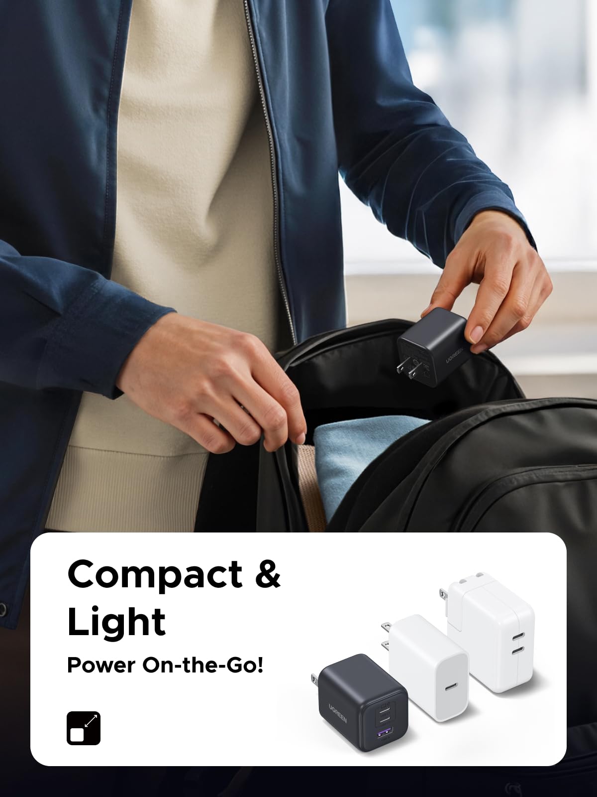 UGREEN 45W USB C Charger Block with 2 USB C and USB A Ports