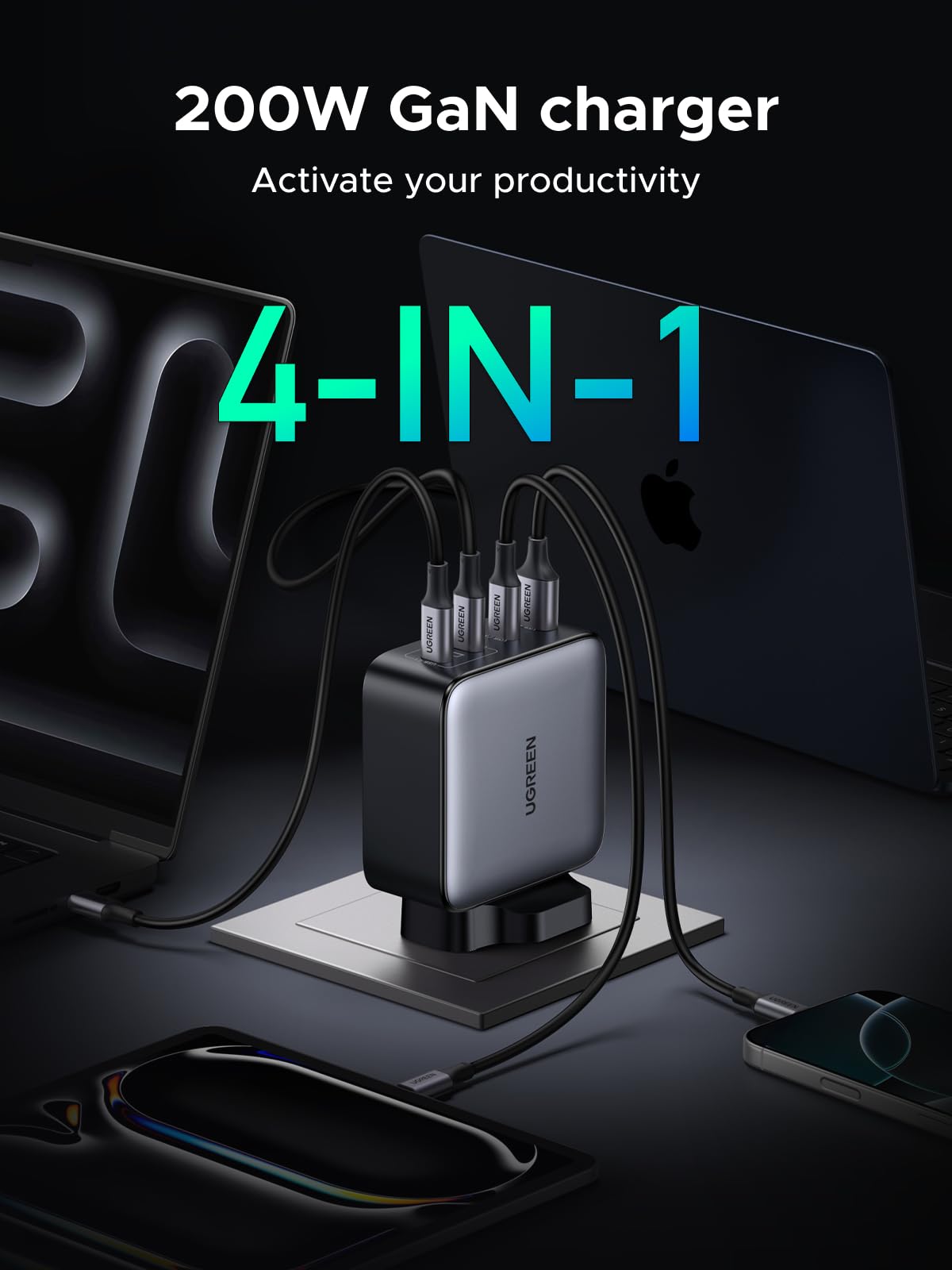 UGREEN Nexode Charger GaN Fast 4-Port 200W – UGREEN Official Site