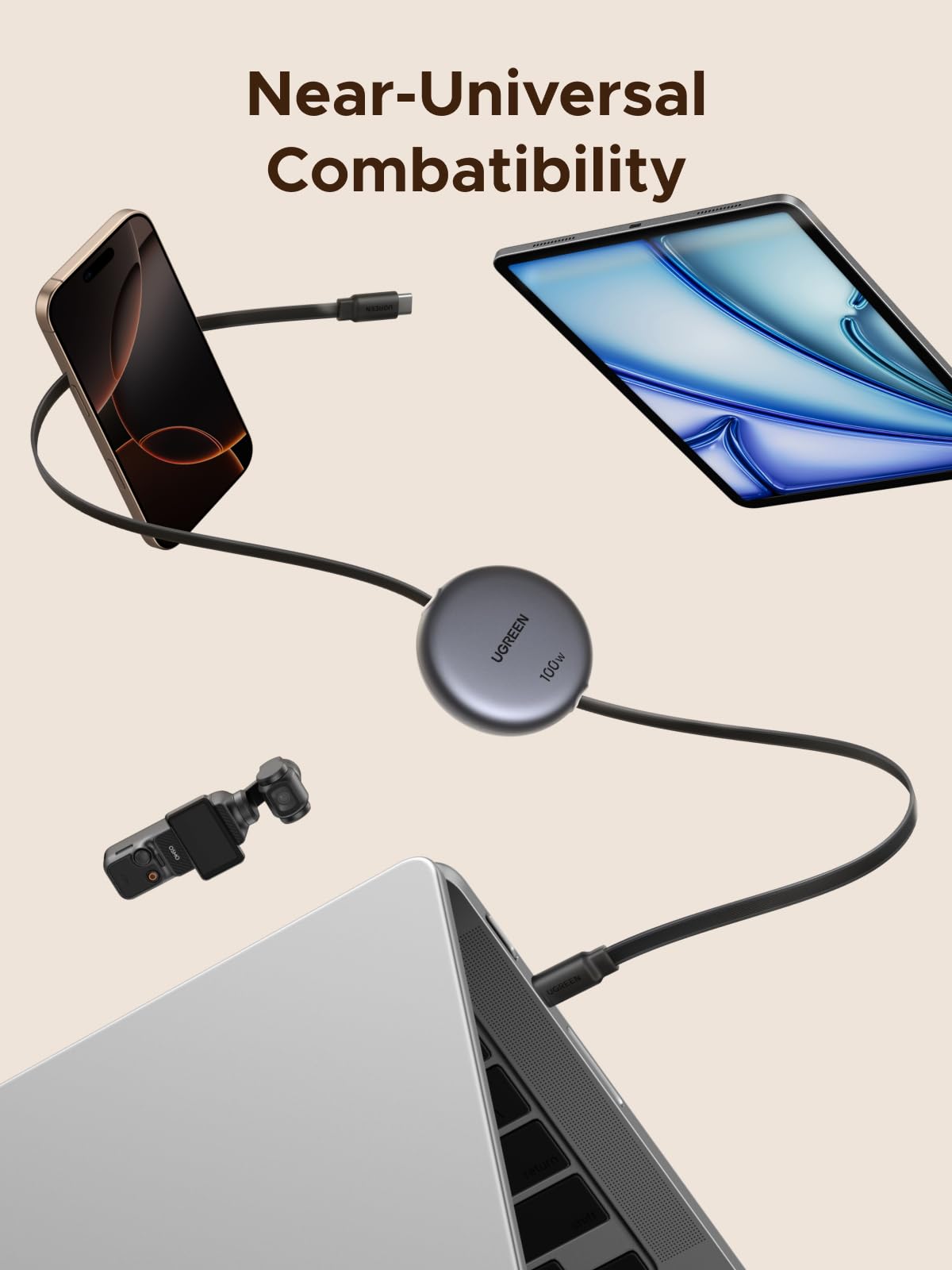 UGREEN Nexode Retractable USB-C Cable 100W