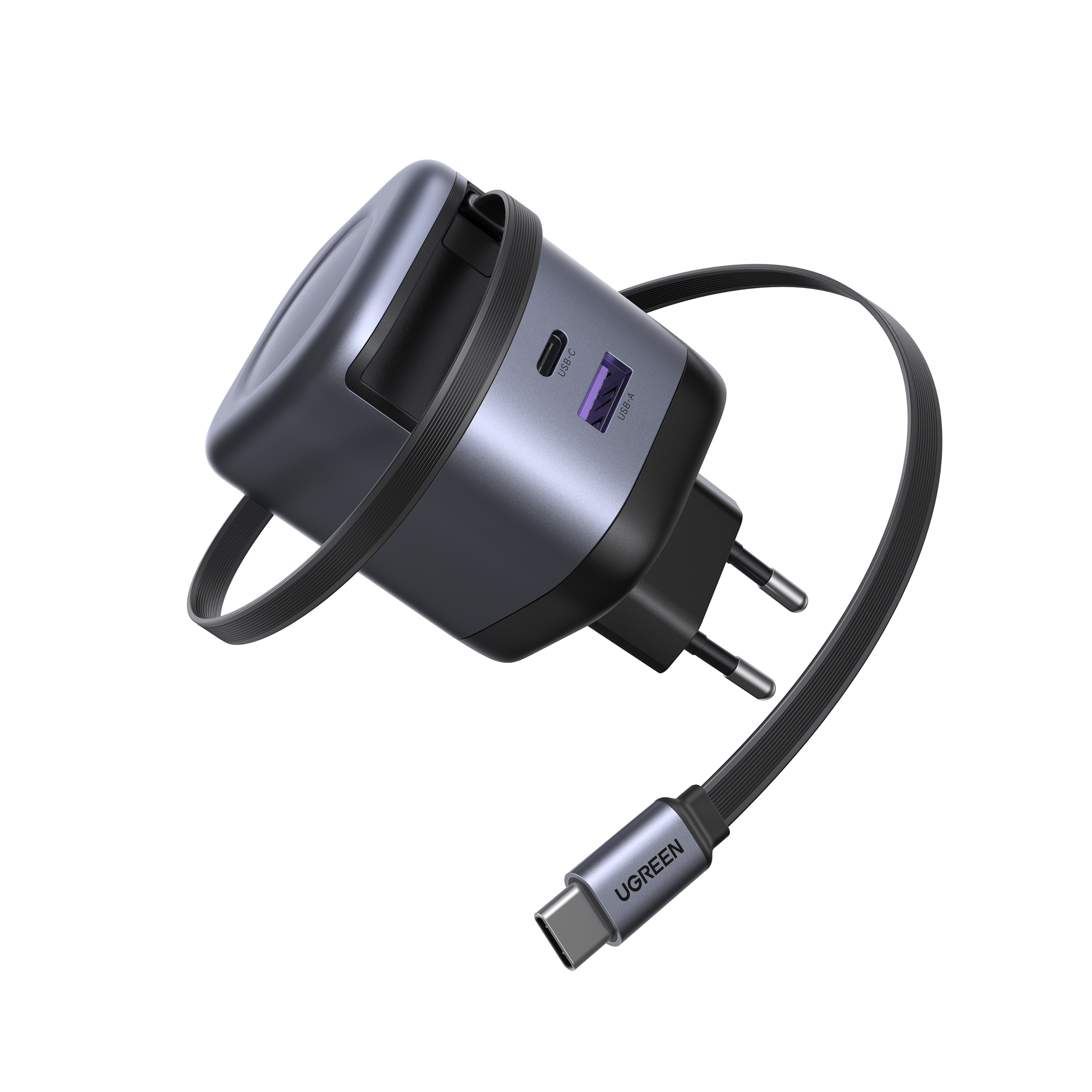 UGREEN Nexode หัวชาร์จแบบยืดหดได้ บิวท์อินสาย USB-C 45W